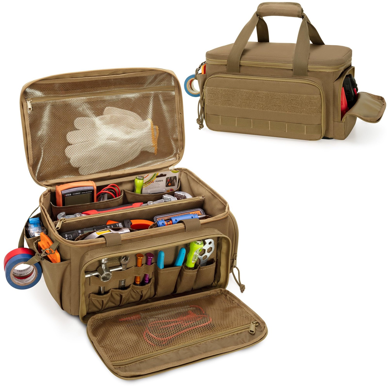 14-Inch Tool Bag with Anti-friction Bottom, Hand Tool Storage Organizer for M…