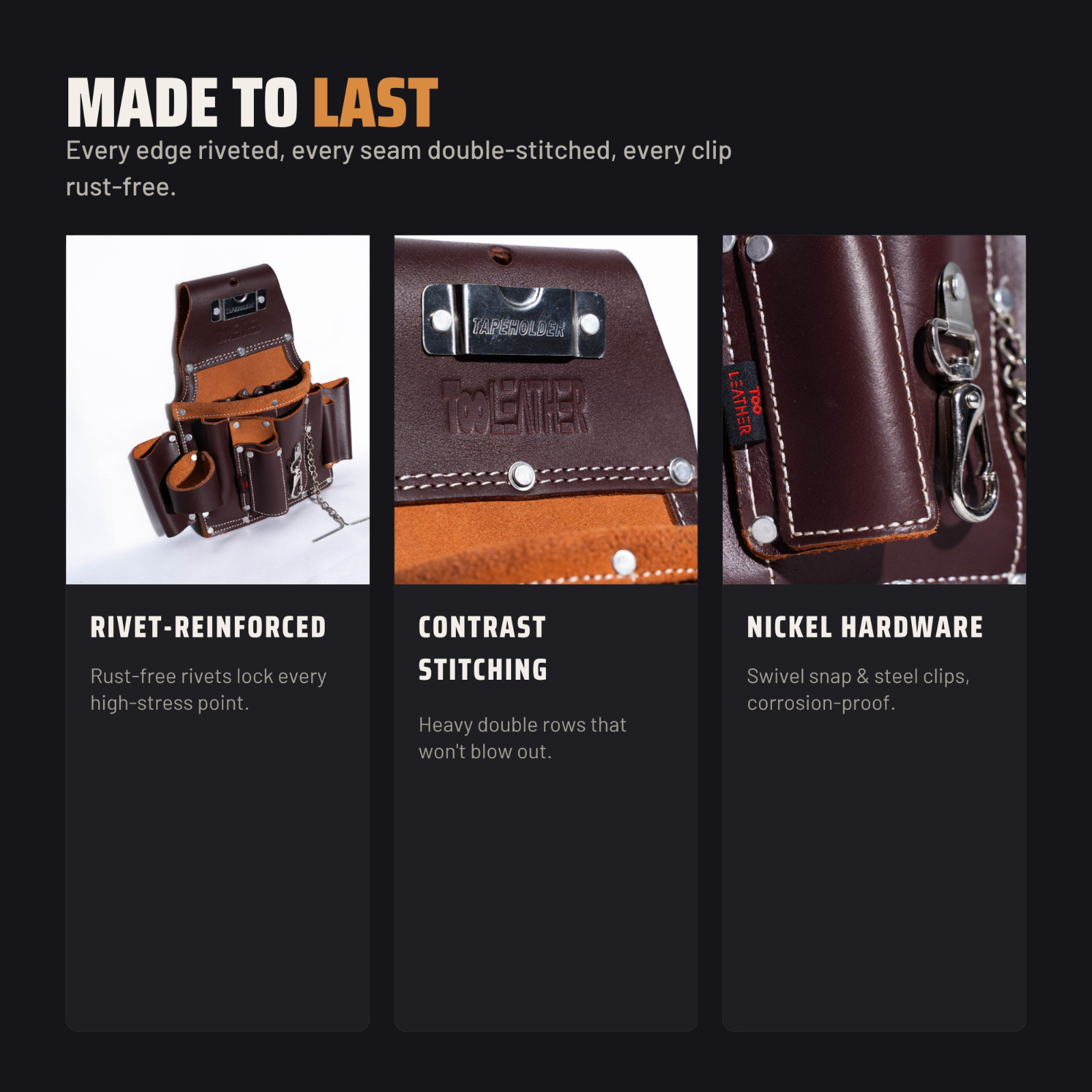 Heavy Duty Leather Electrician Tool Pouch – Professional Multi-Pocket Tool Belt
