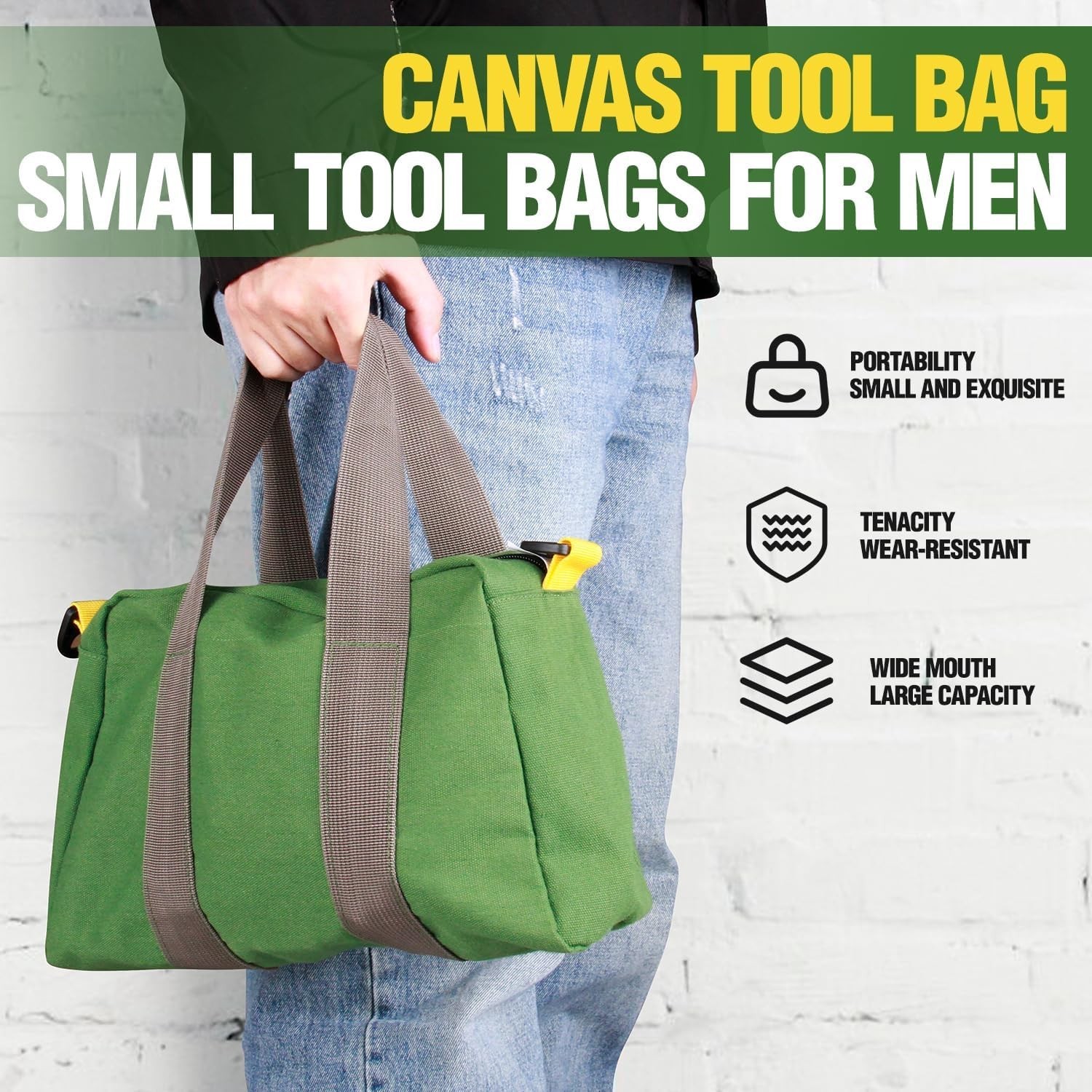 Heavy Duty Tool Bag Large Capacity Multipurpose Canvas Tools Storage Bag Pouch