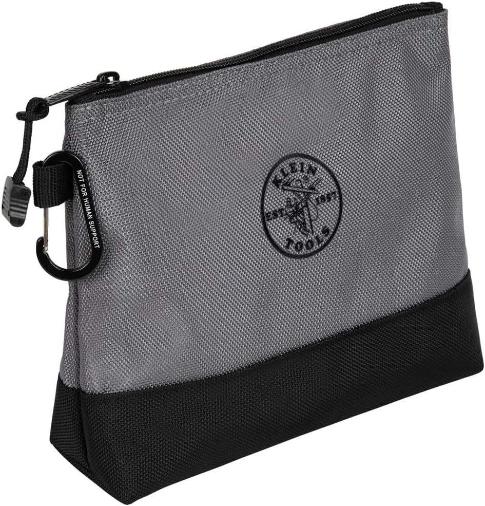 55569 Stand-Up Zipper Bag Tool Pouch with Carabiners, Reinforced Gusseted Bottom