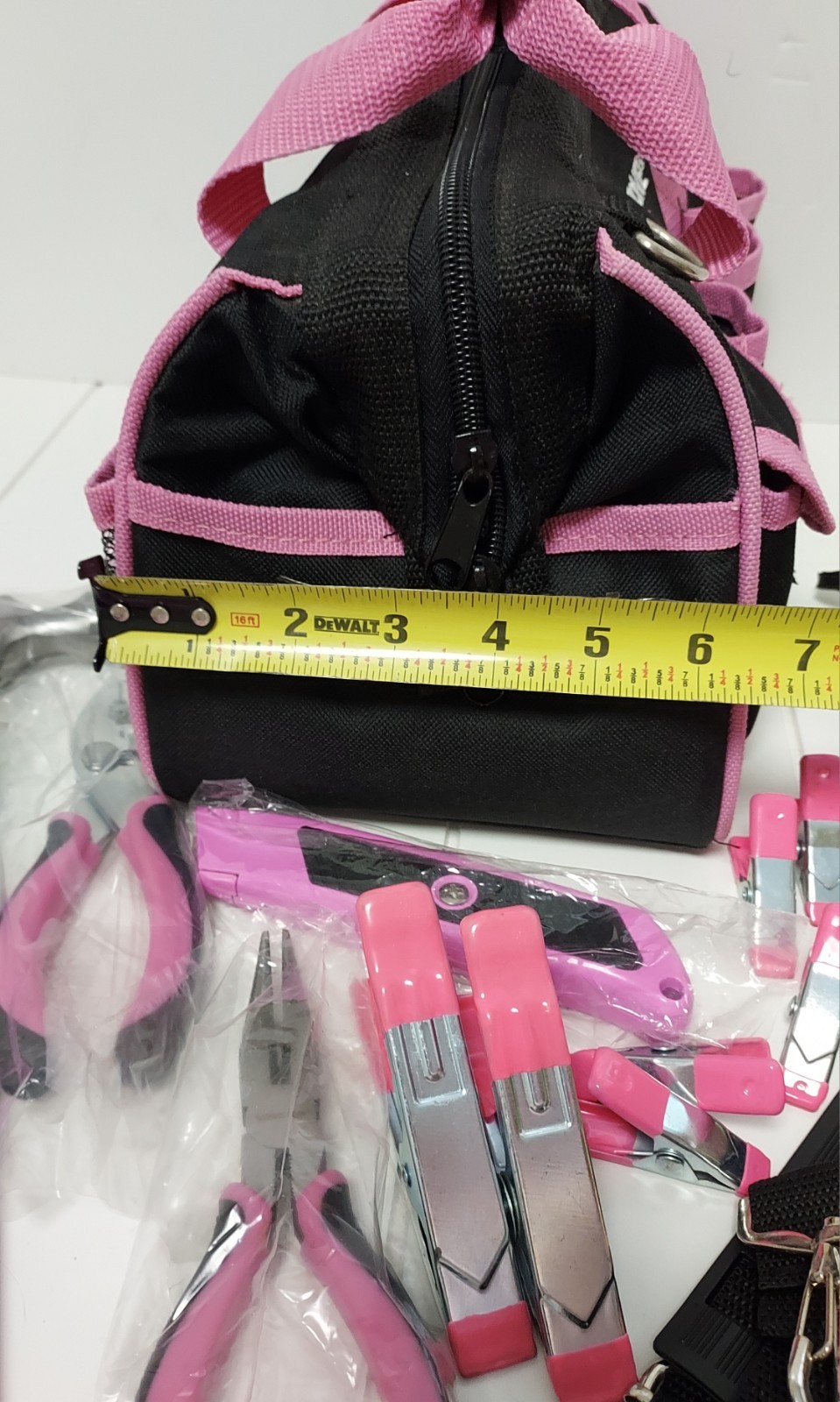 Work Zone Tool Bag Tools Canvas Carry Handles Shoulder Strap Zip Up 22 Pcs NOS