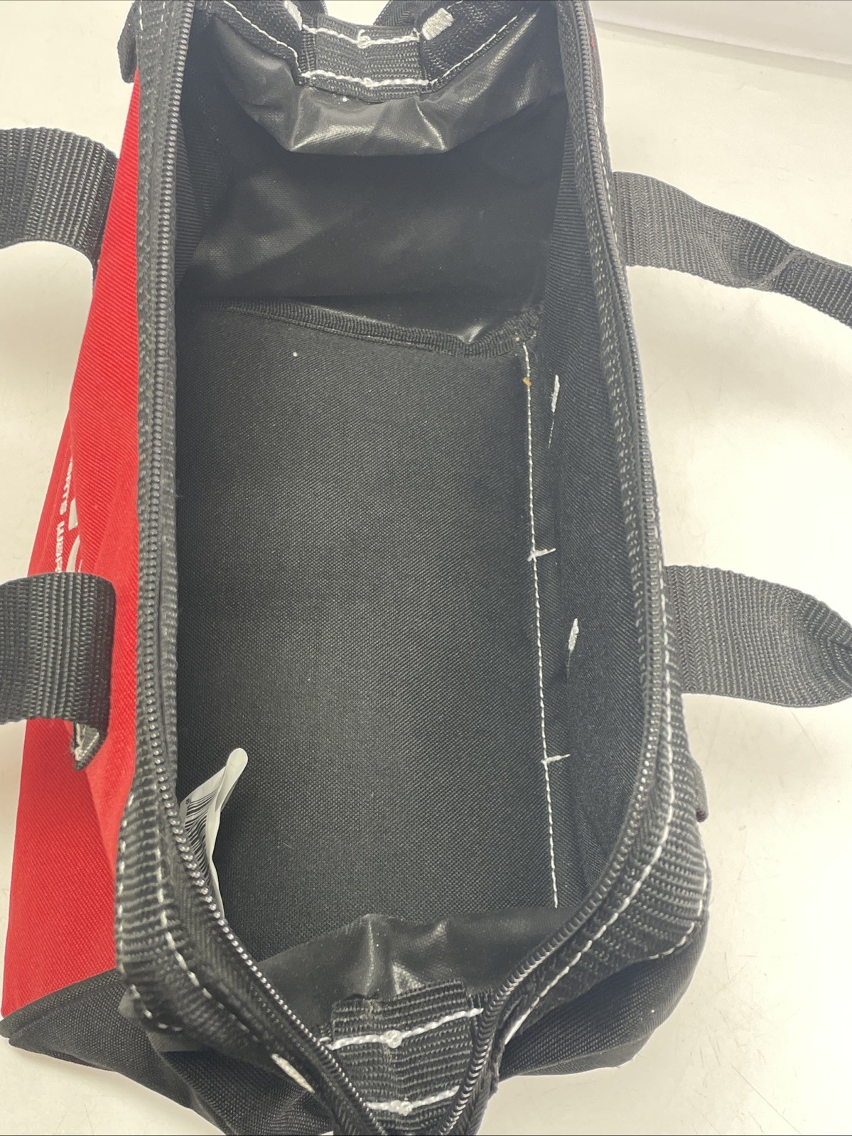 Husky 12-Inch Tool Bag (12 x 9 x 8 inch) Heavy Canvas Red Black Very Good