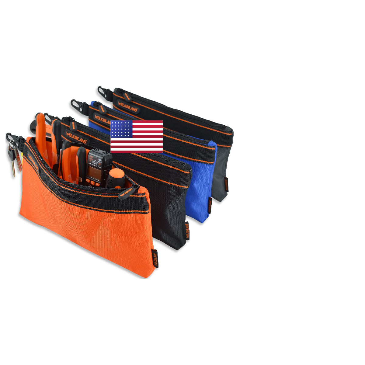Welkinland 4-Packs Small Tool Pouch Heavy-Duty Tool Pouches Electrician Tools