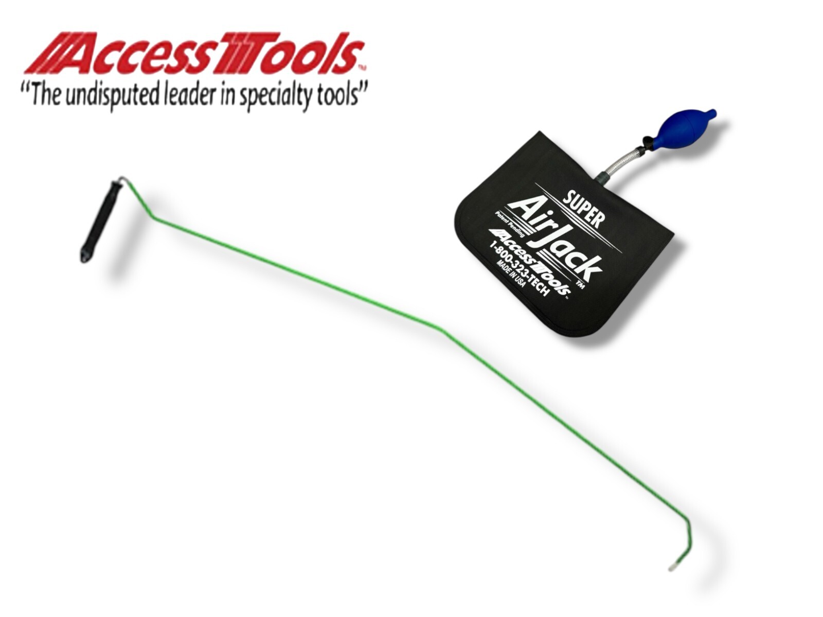 AccessTools – Large Super Air Wedge + Long Reach Car Opening Stick Tool – Bundle