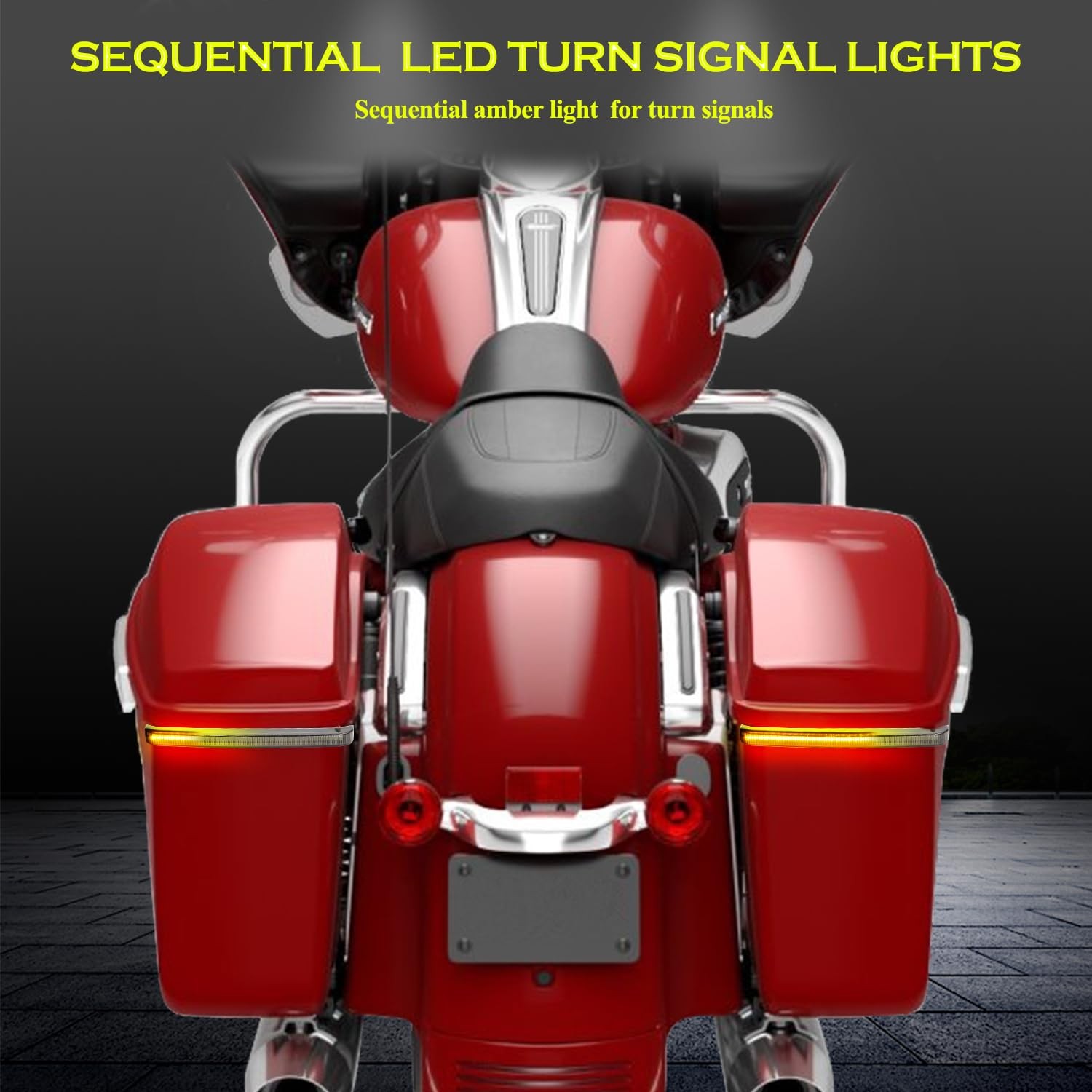 Saddle bag LED Tail Lights Smoked Saddlebag Brake Running Light with Sequenti…