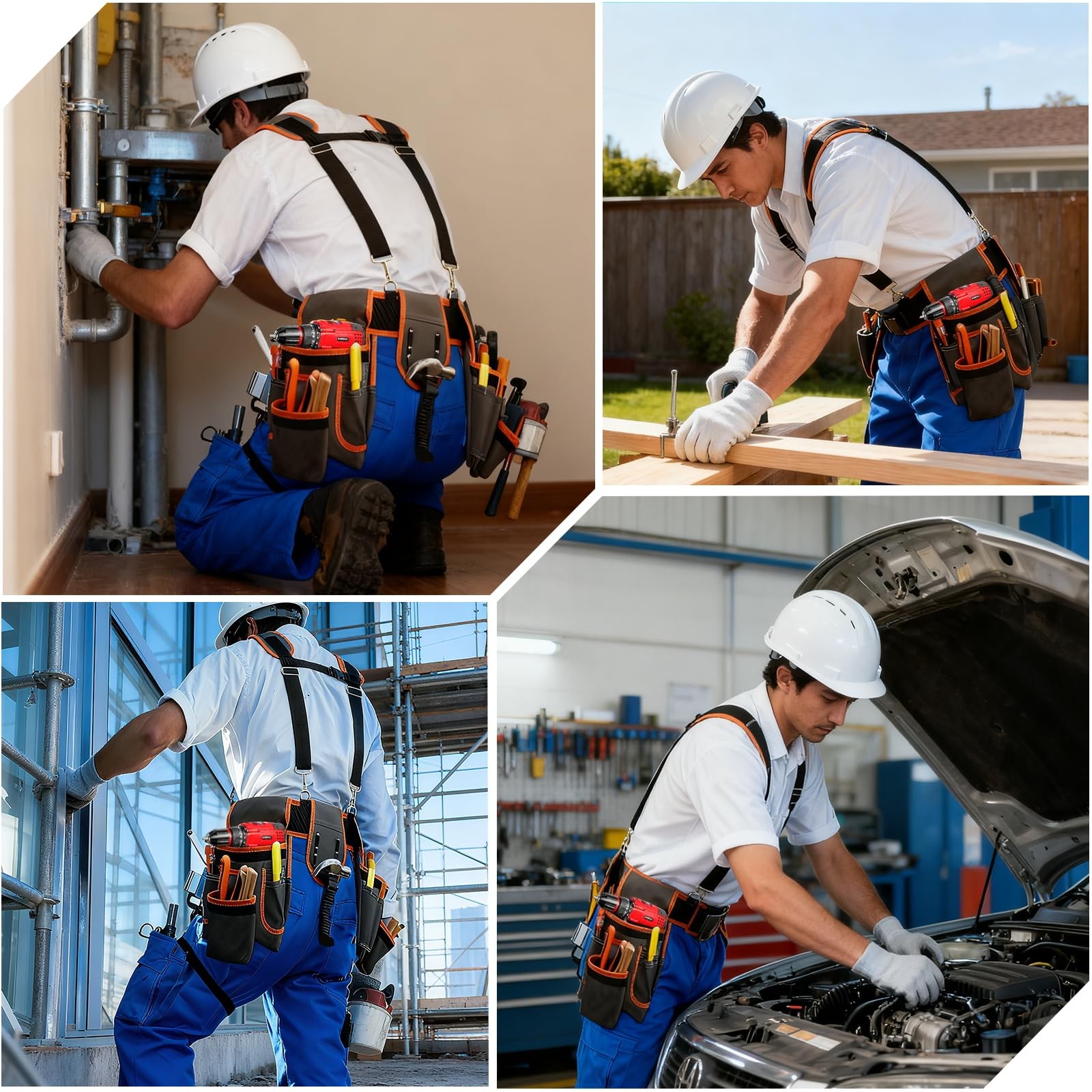 Tool Belt, Magnetic Tool Pouch With Suspenders, Professional Tool Belts for M…