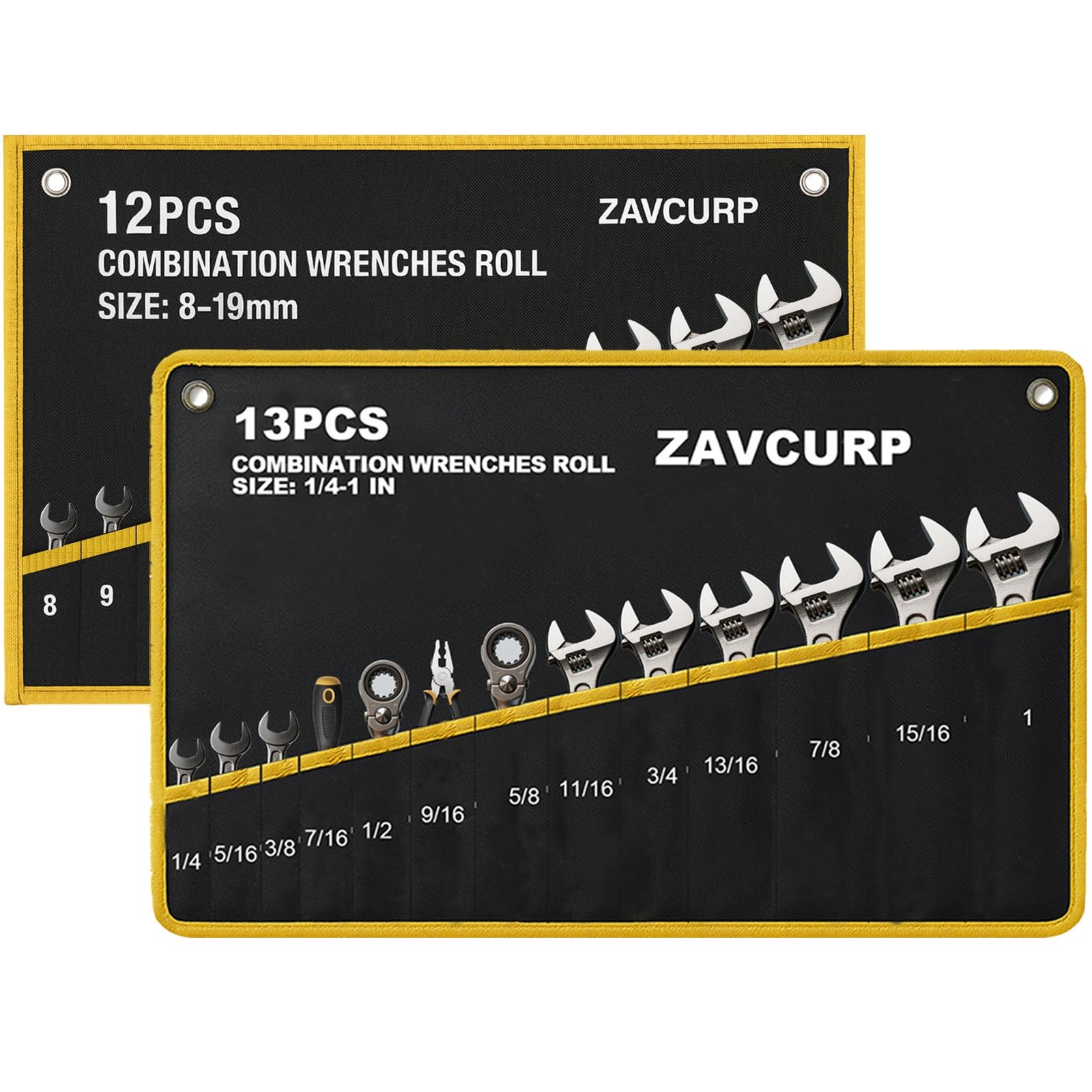 2PCS Wrench Roll Up Pouch, Wrench Organizer Roll Up, Tool Roll Up Bag, Heavy …