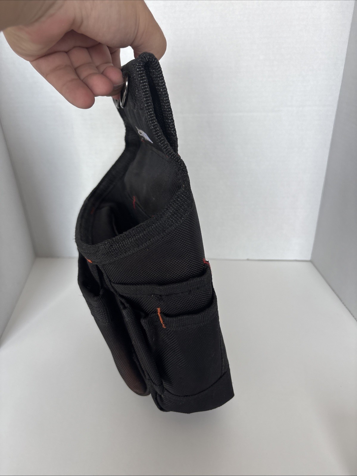 Husky Maintenance Tool Belt Pouch 9-Pocket Nylon Polyester Black Back Flap