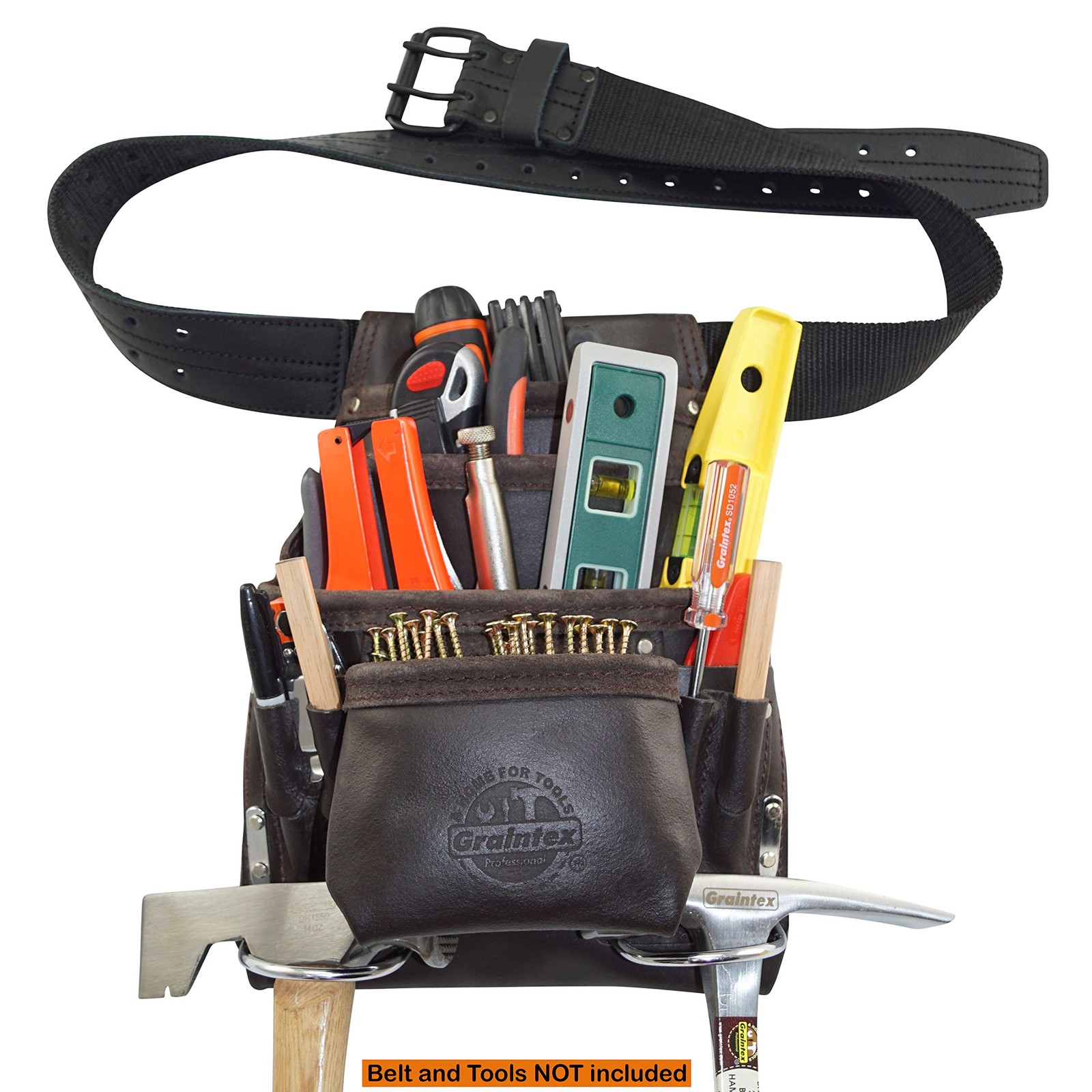 PS1234 10 Pocket Tool Pouch Oil Tanned Leather for Constructors, Electricians…