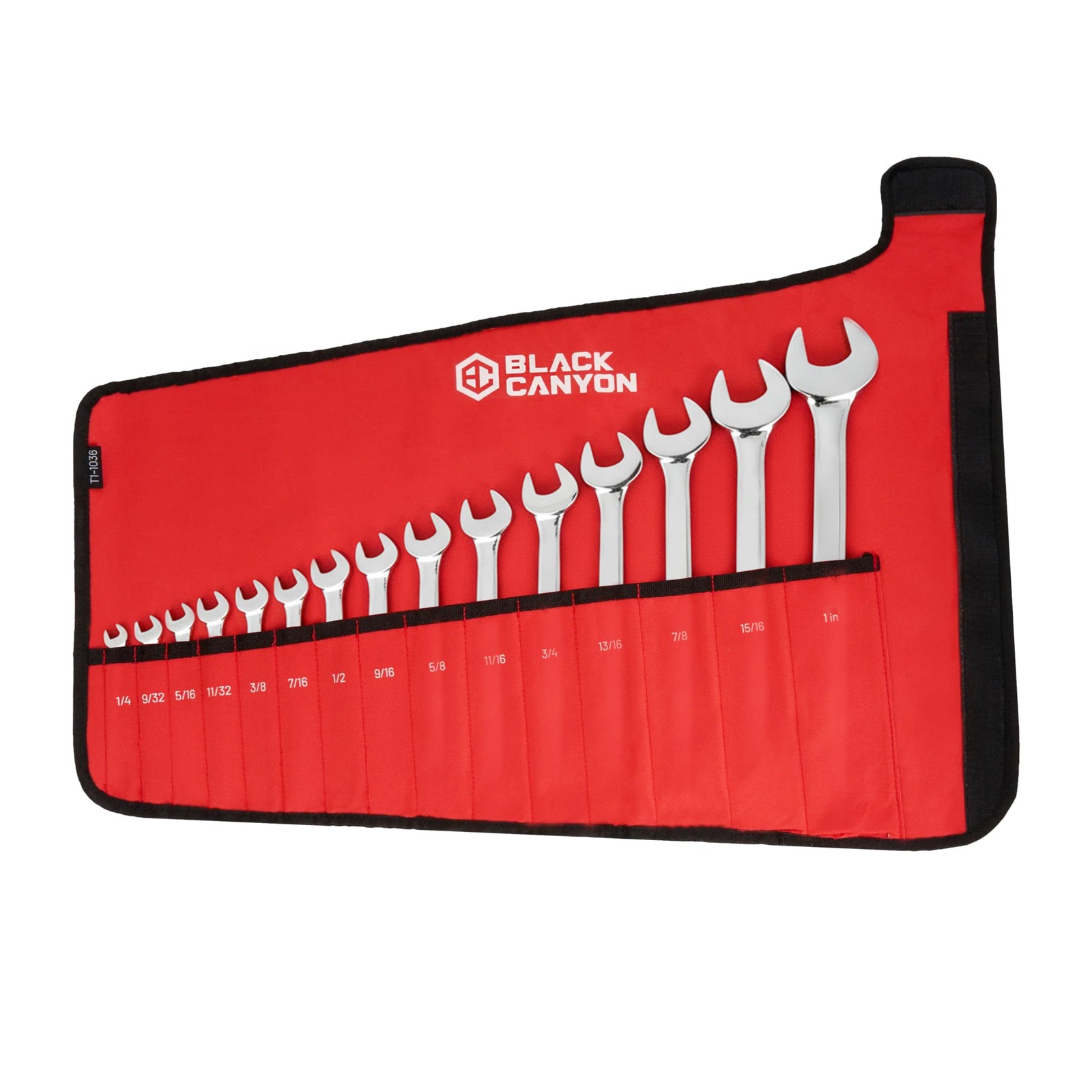 Wrench Pouch, Wrench Pouch Roll Up, 15 Pockets, Ranging of 1/4-1 inch, Waterp…