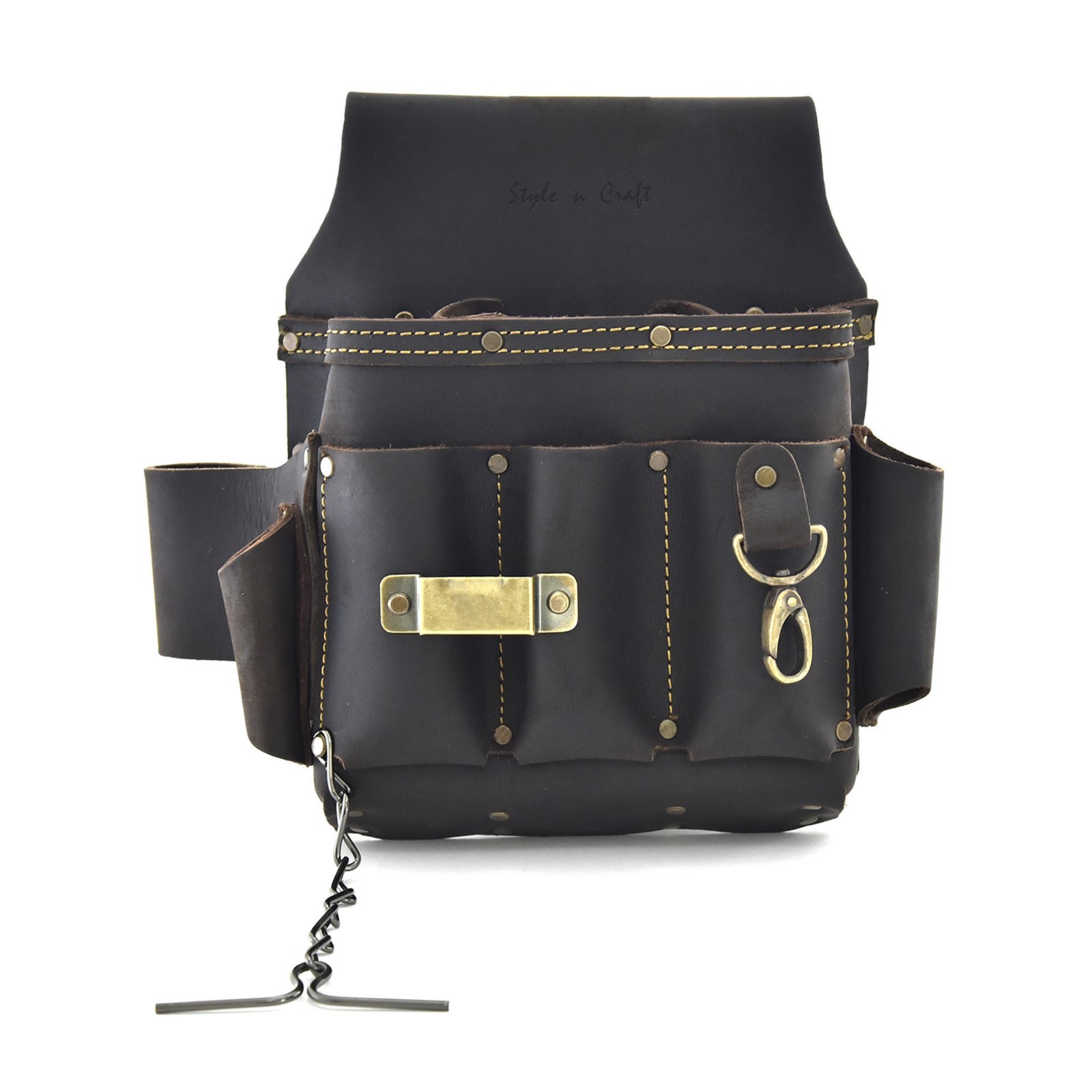 Style n Craft 70603 – 10 Pkt Electrician’s Tool Pouch – Top Grain Oiled Leather