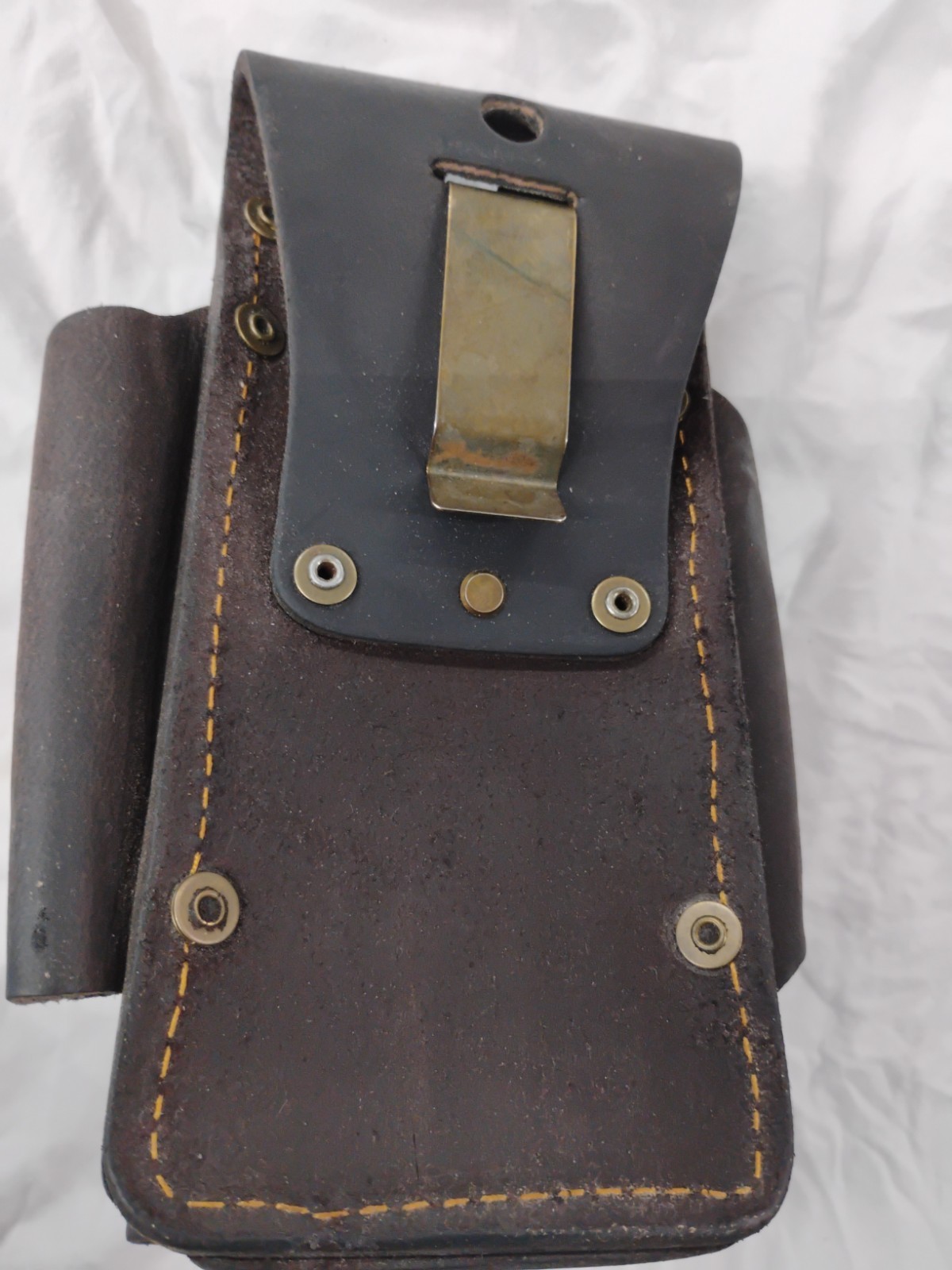 FESA 4-In-1 Brown Top Grain Leather Tool Pouch, Fits 3″ Belts, 7-3/4” X 3-5/8”