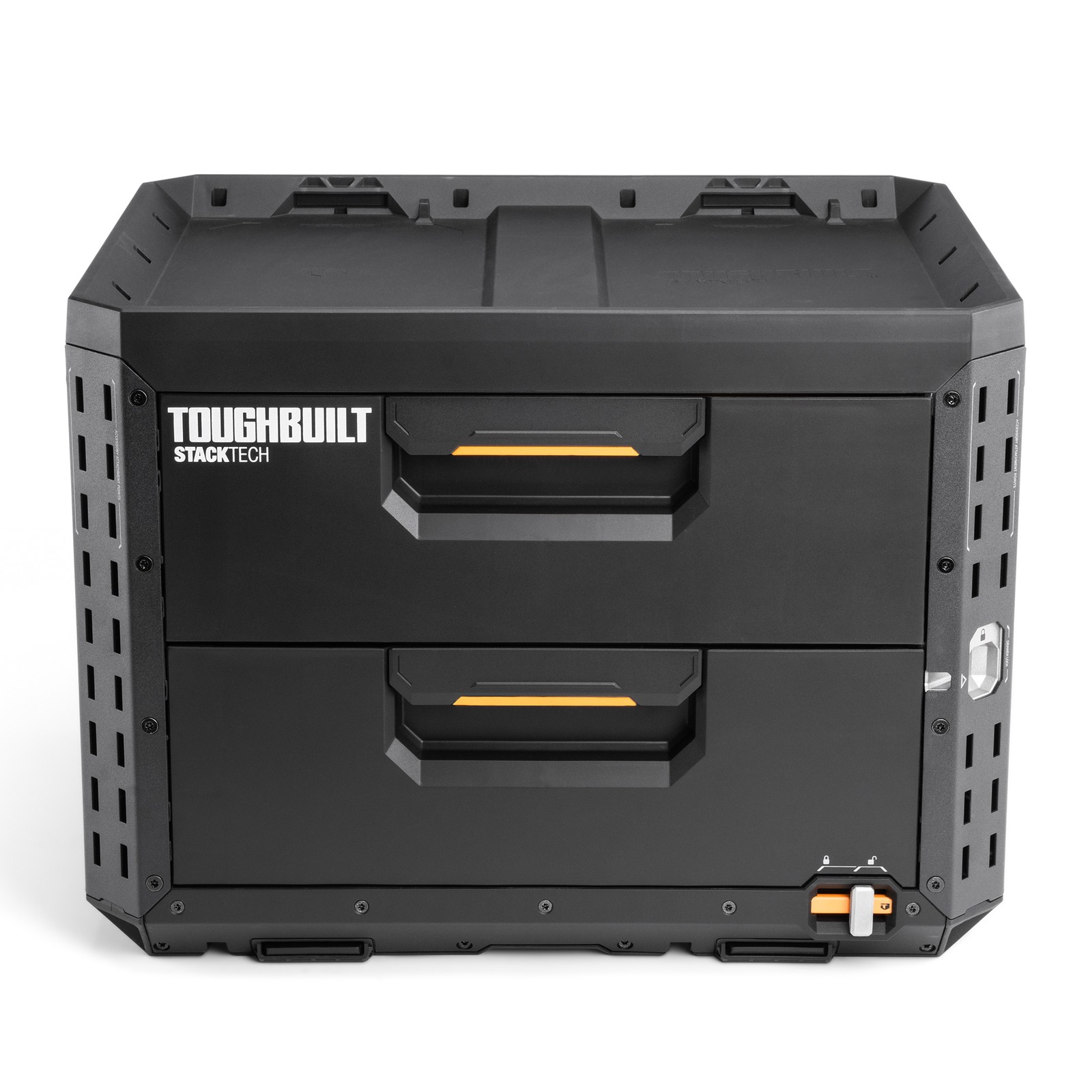 ToughBuilt StackTech 2-Drawer Locking Box, Plastic Storage Tool & Gear Organizer