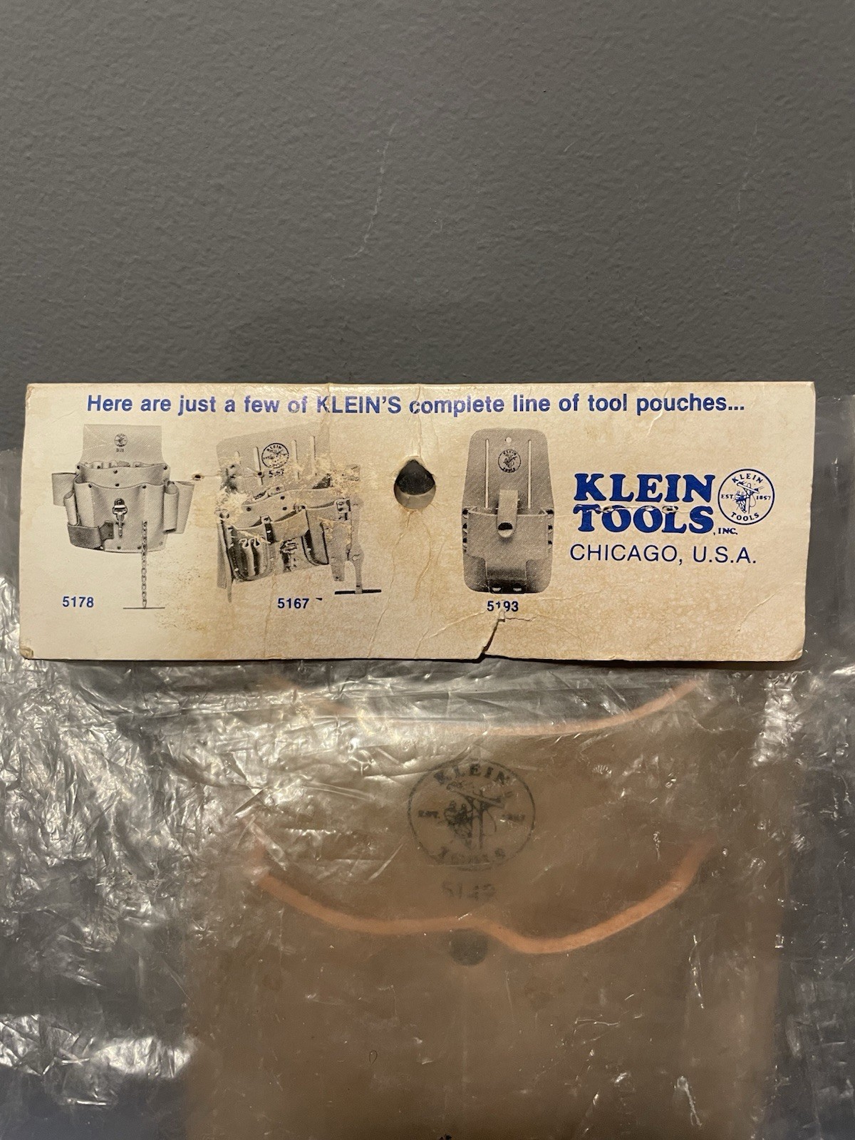 Vintage Klein Tools 5149 3 Pocket Leather Pouch N.O.S. 1990s