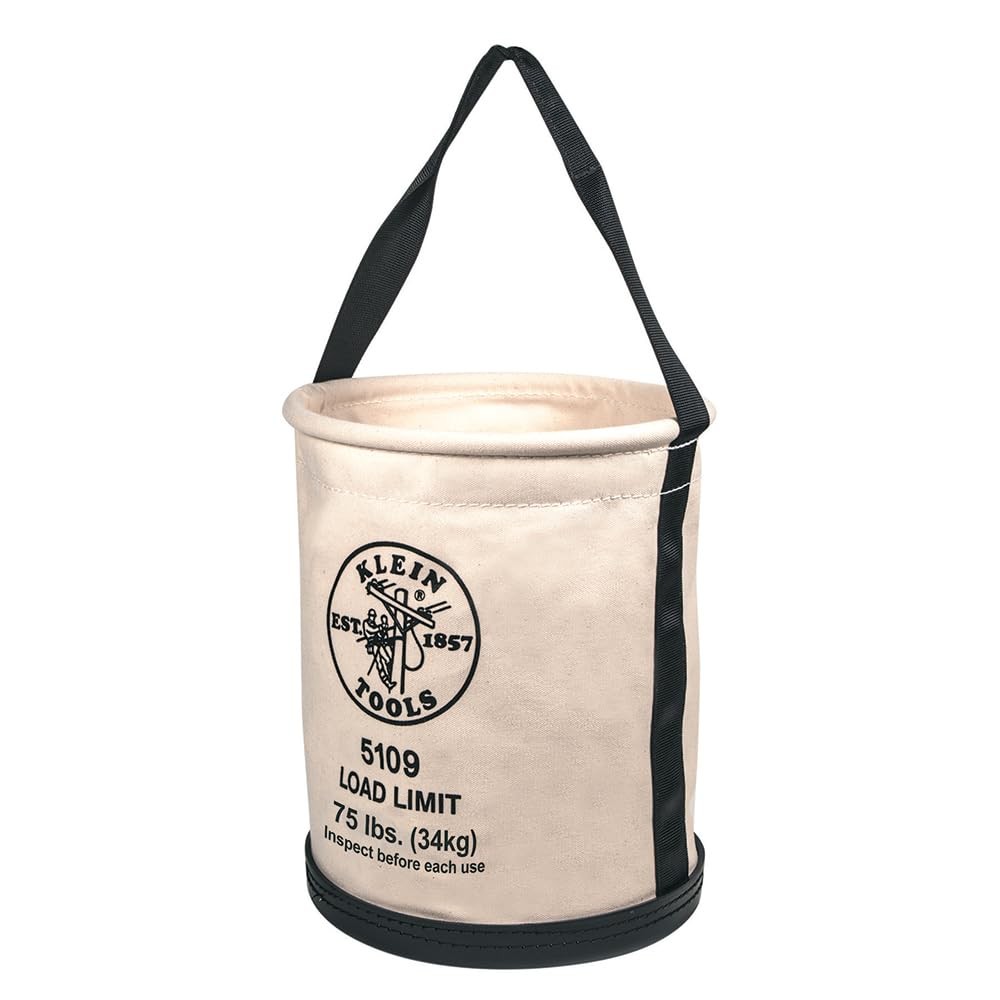 Klein Tools 5109 Canvas Bucket, Vinyl with Swivel Snap Hook, Factory