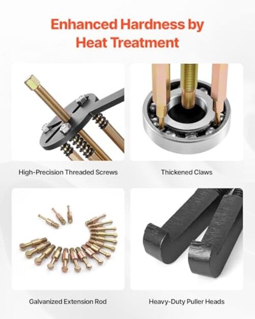 36-in-1 Bearing Puller Set, 36 PCS 3-Jaw Hook Puller for Internal External