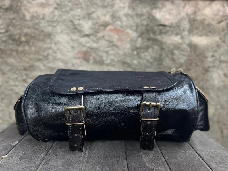 Vintage Goat Leather Bike Tool Bag Strap Genuine New
