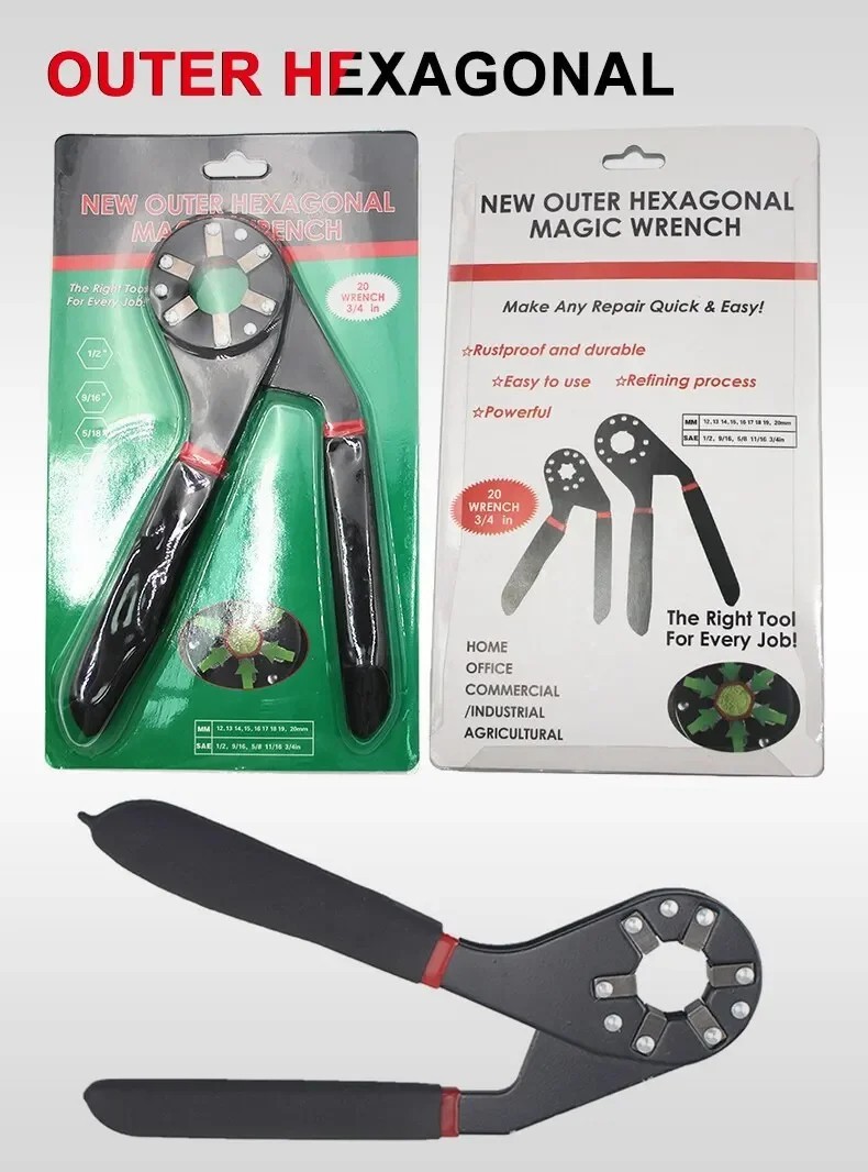 6/8-Inch Magic Wrench Adjustable Multifunctional Hand Tool for Household Mainten