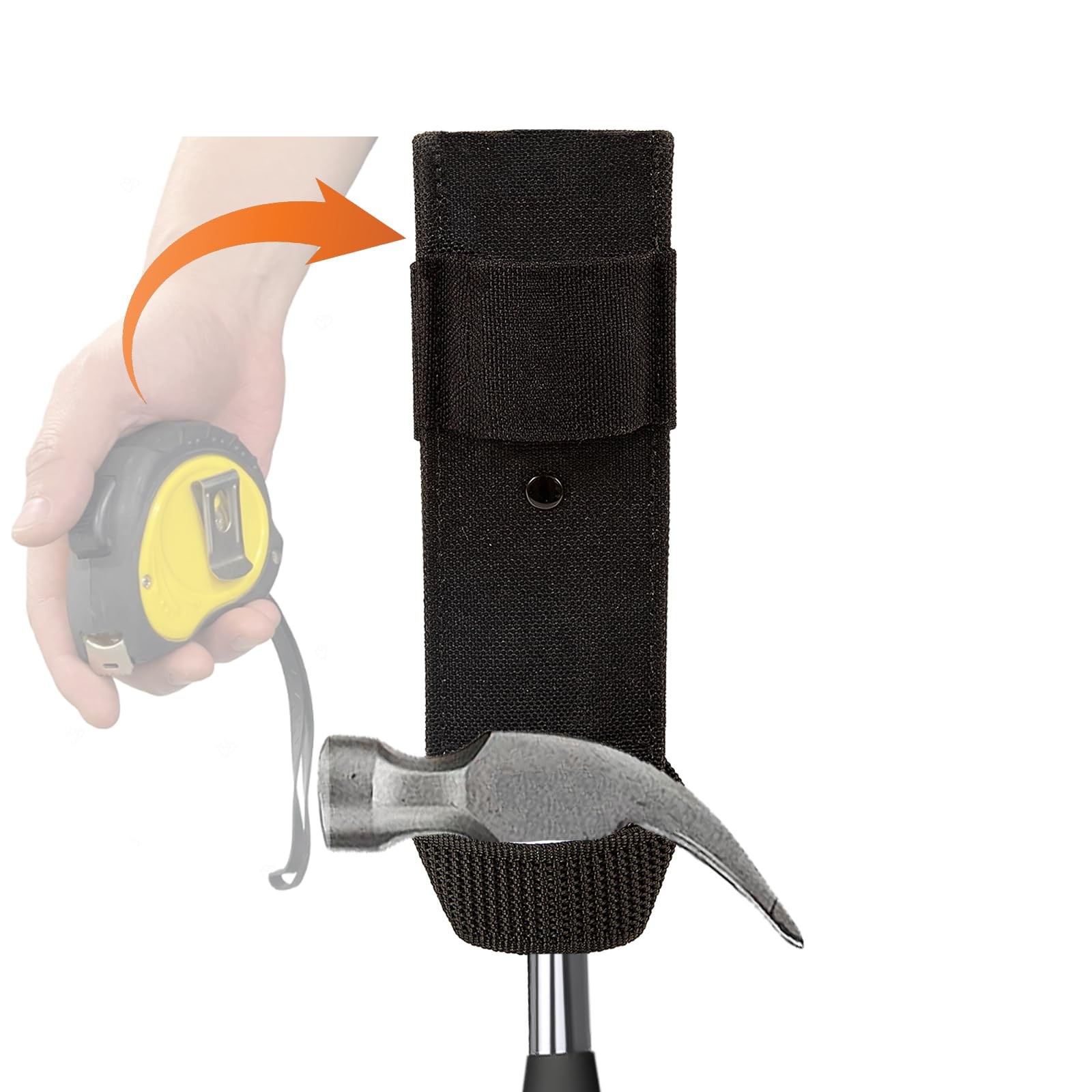 Hammer Holder Loop,Hammer Holster Clip on 7″ X 2″ Tool Belt and Tape Measure …