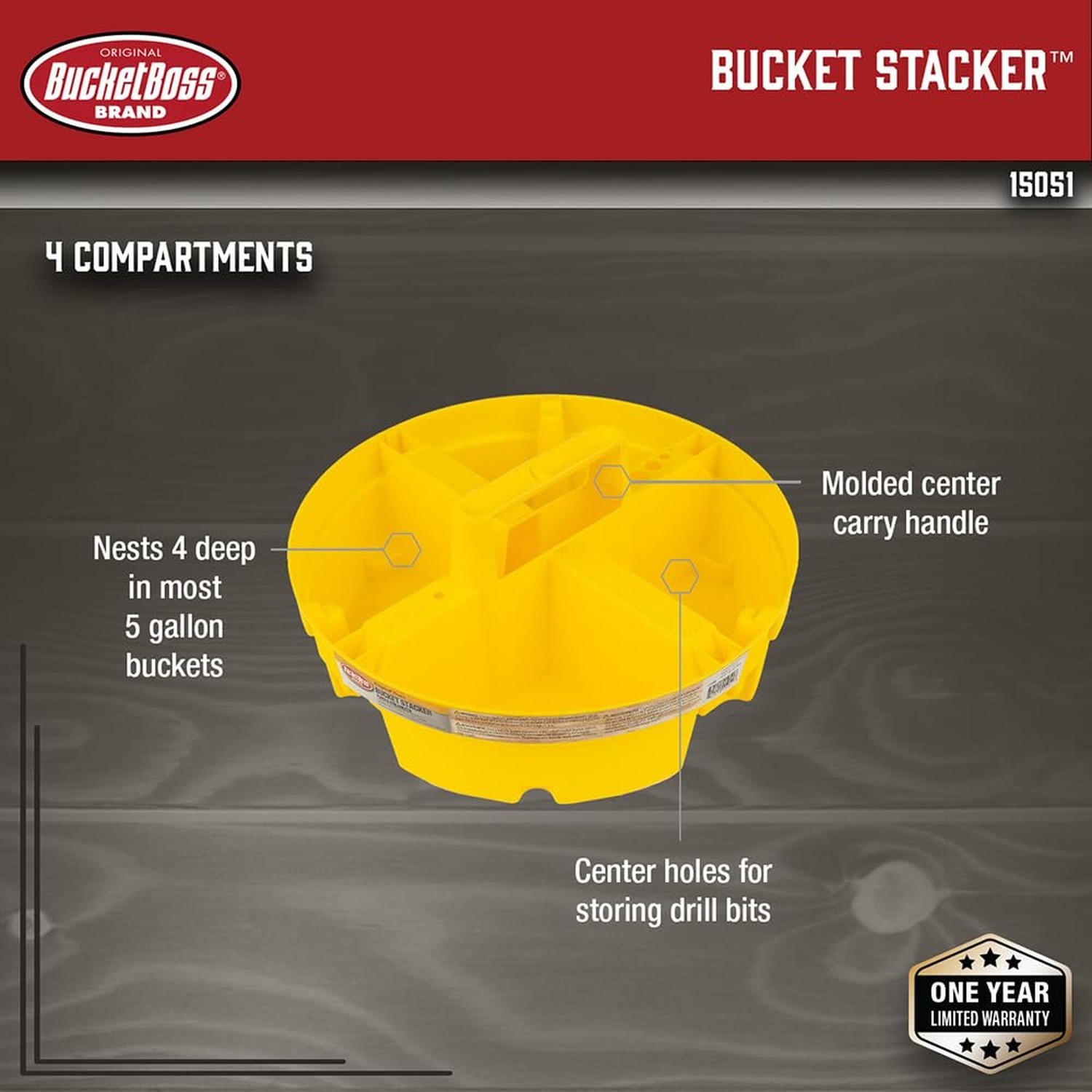 Bucket Boss – Bucket Stacker Small Parts Organizer, Bucket Organization (1505…