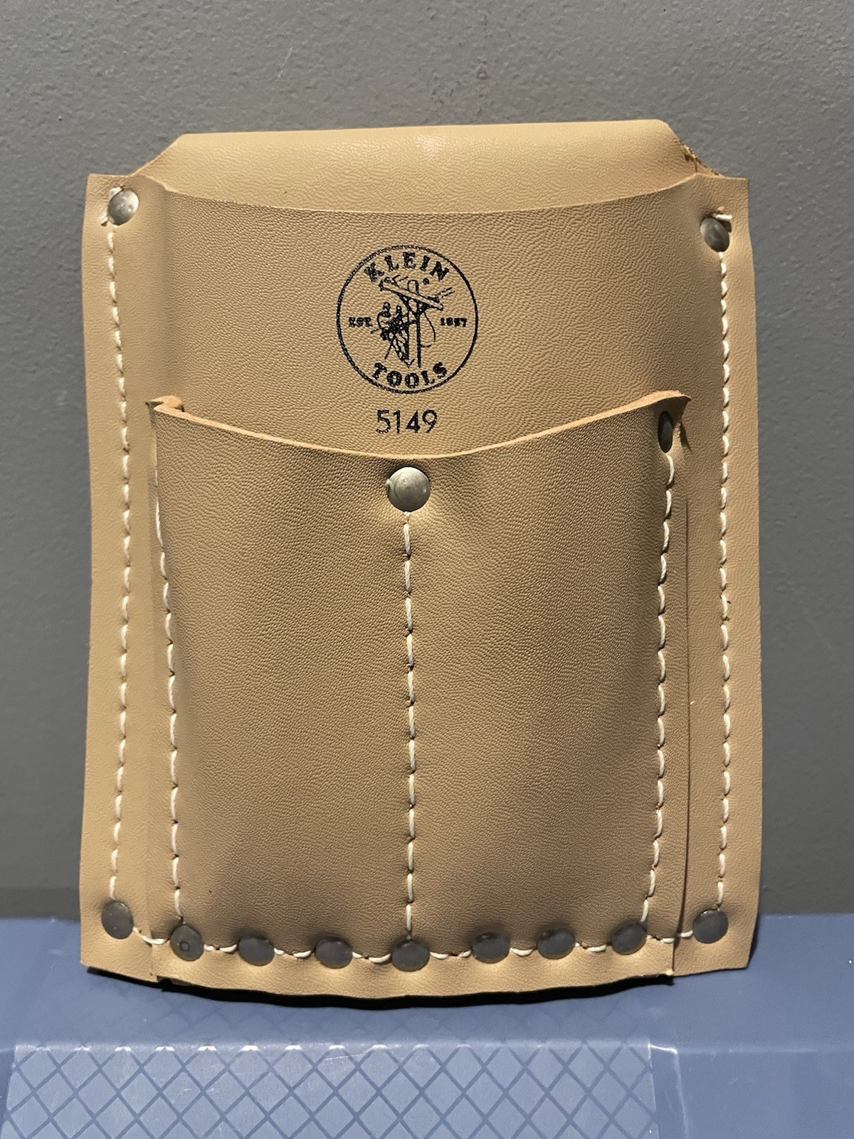 Vintage Klein Tools 5149 3 Pocket Leather Pouch N.O.S. 1990s