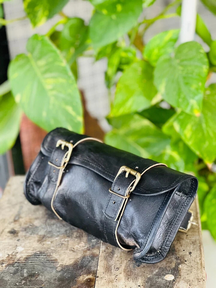 magical Goat Leather Tool Genuine Strap Bag Brown New