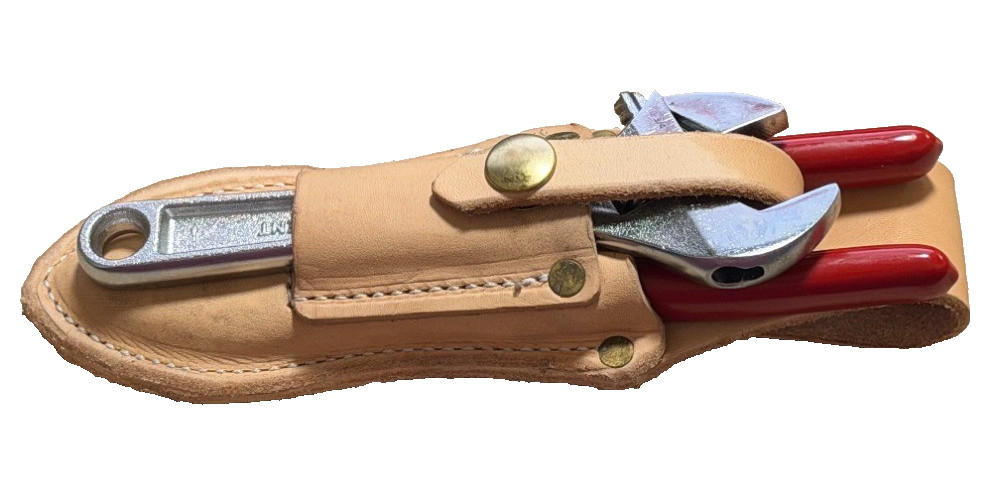 USA Leather Pliers Pouch With 6″ USA Wilde Plier and 6″ Crescent Adjustable Wren