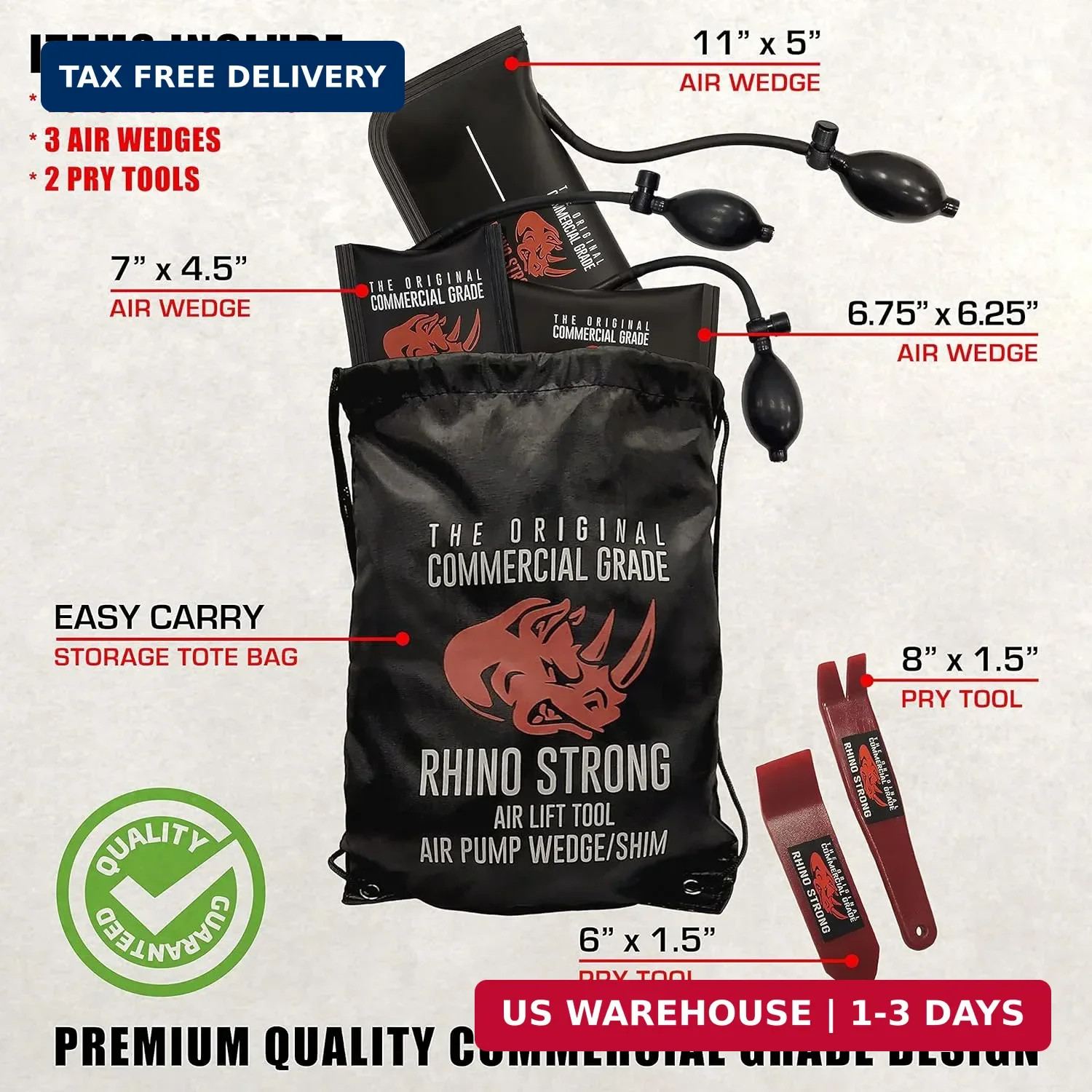 The Original Rhino Strong Commercial Grade Air Wedge Bag Pump Professional Level