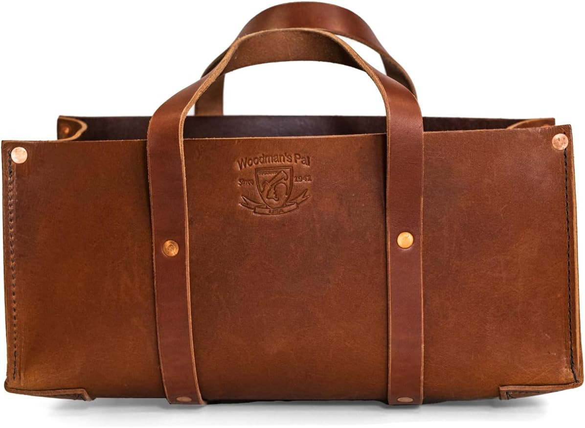 Premium Buffalo Leather Tote Tool Bag – Heavy Duty Organizer (Golden Brown)