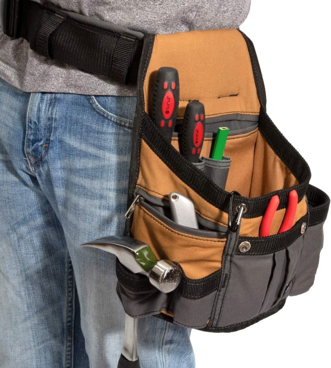 8-Pocket Padded Tool Belt/Utility Pouch, Adjustable 3-Inch Belt