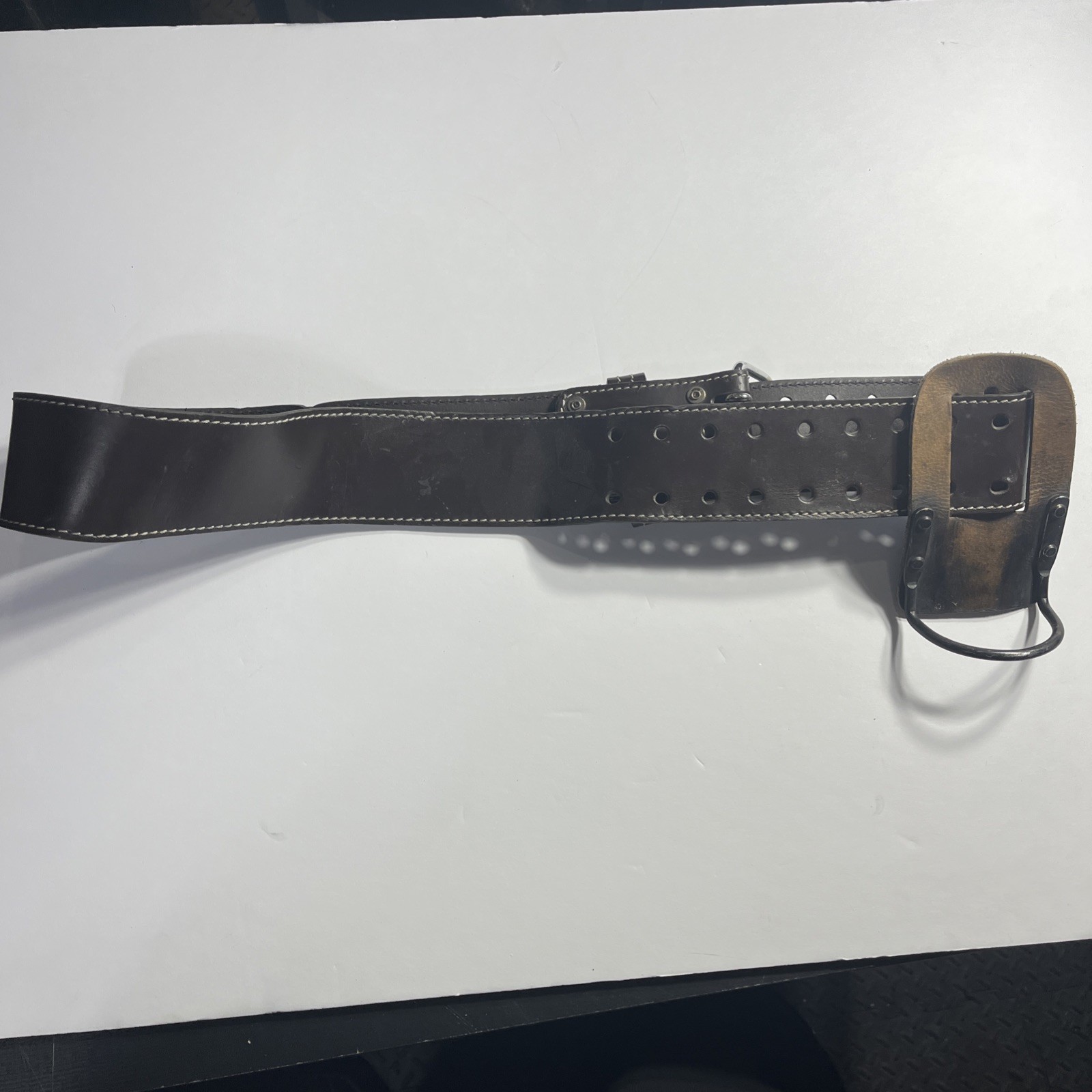 Leather Masterforce Belt with Hammer Holder Steel Hook. BIN G #1201