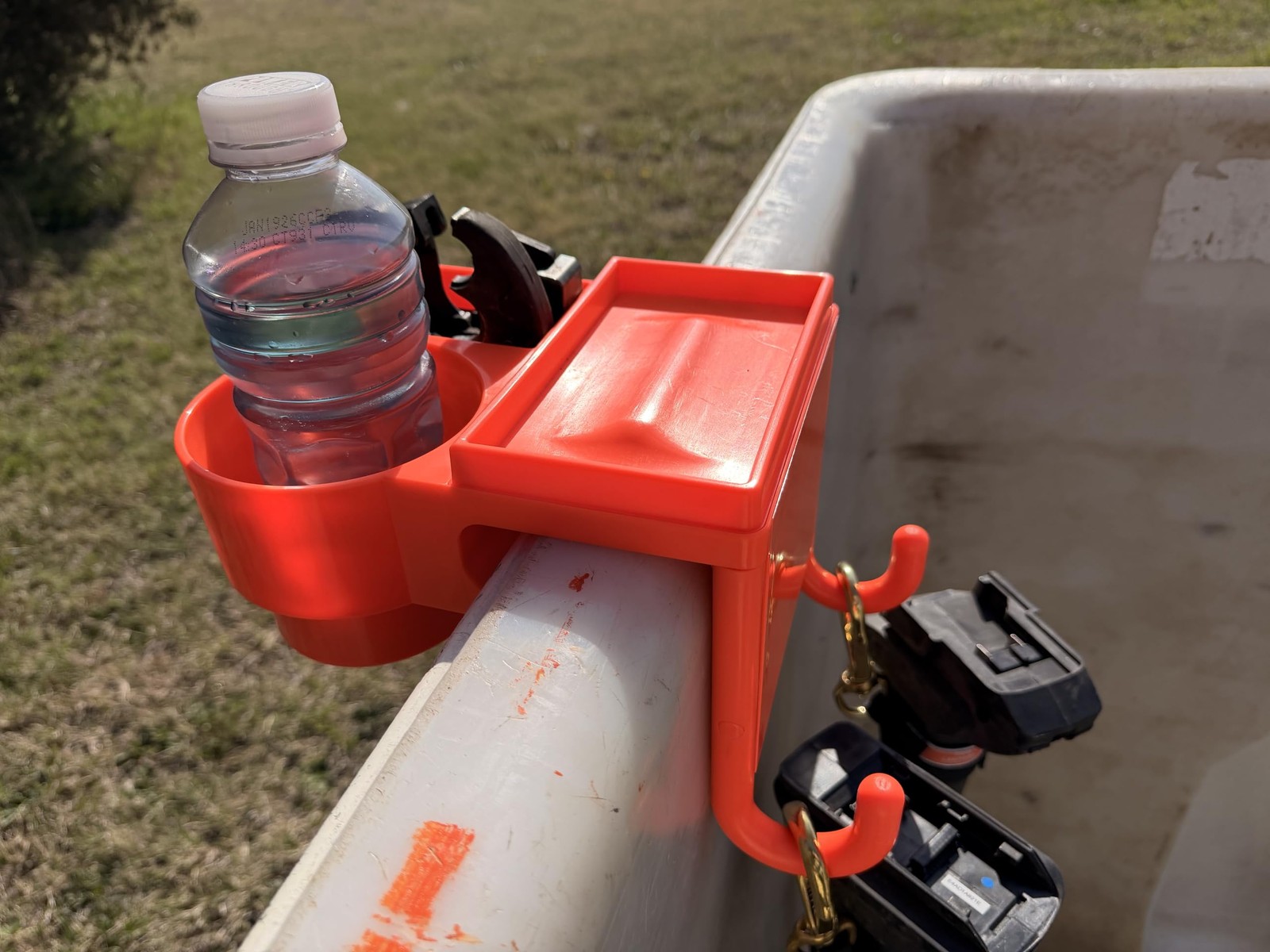 The 4N1 Bucket Truck Tool Organizer with Flat Rack Tray, Cup Holder and Storage