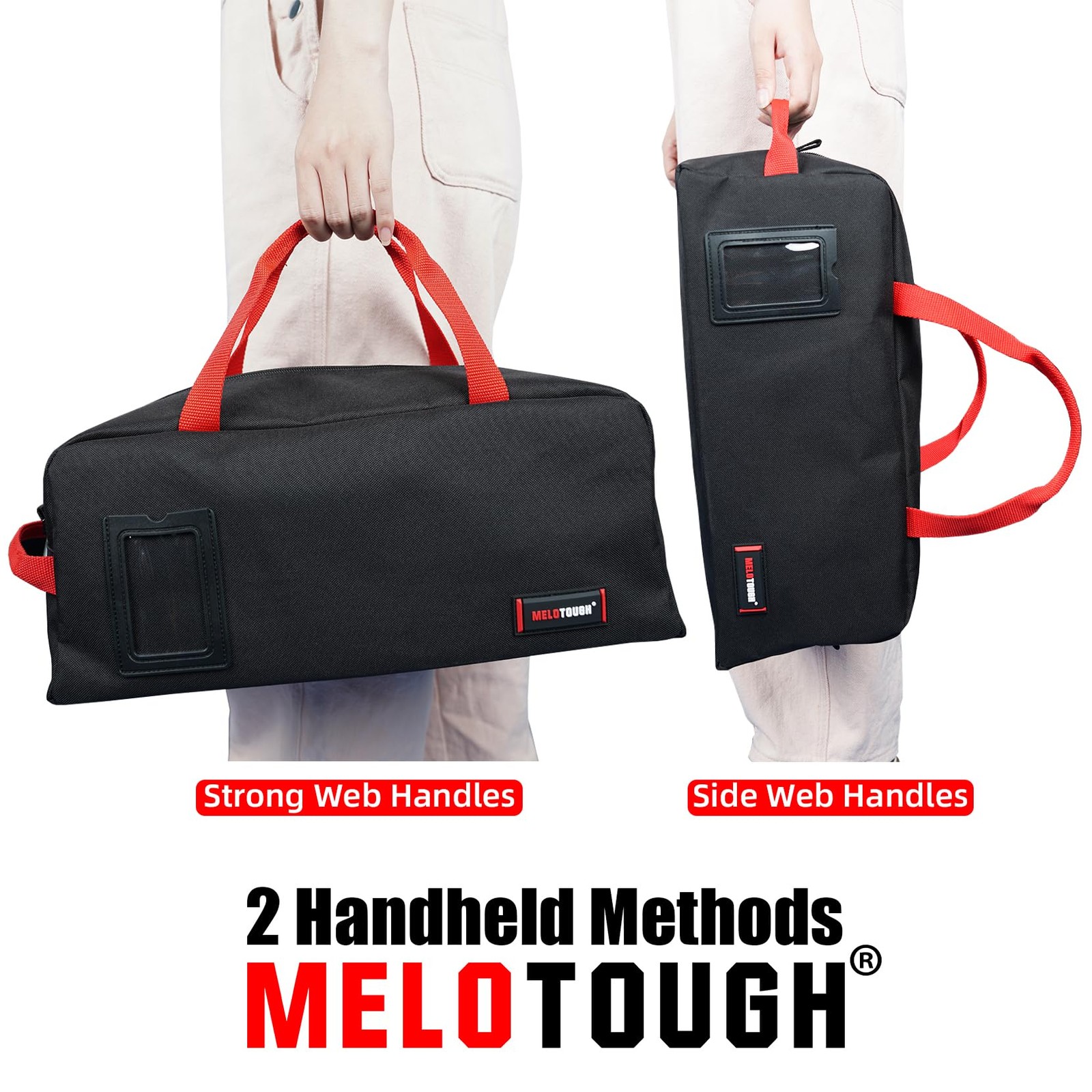 MELOTOUGH 16 Inch Tool Bag Canvas Tote Bags A-16 (1pack), Black
