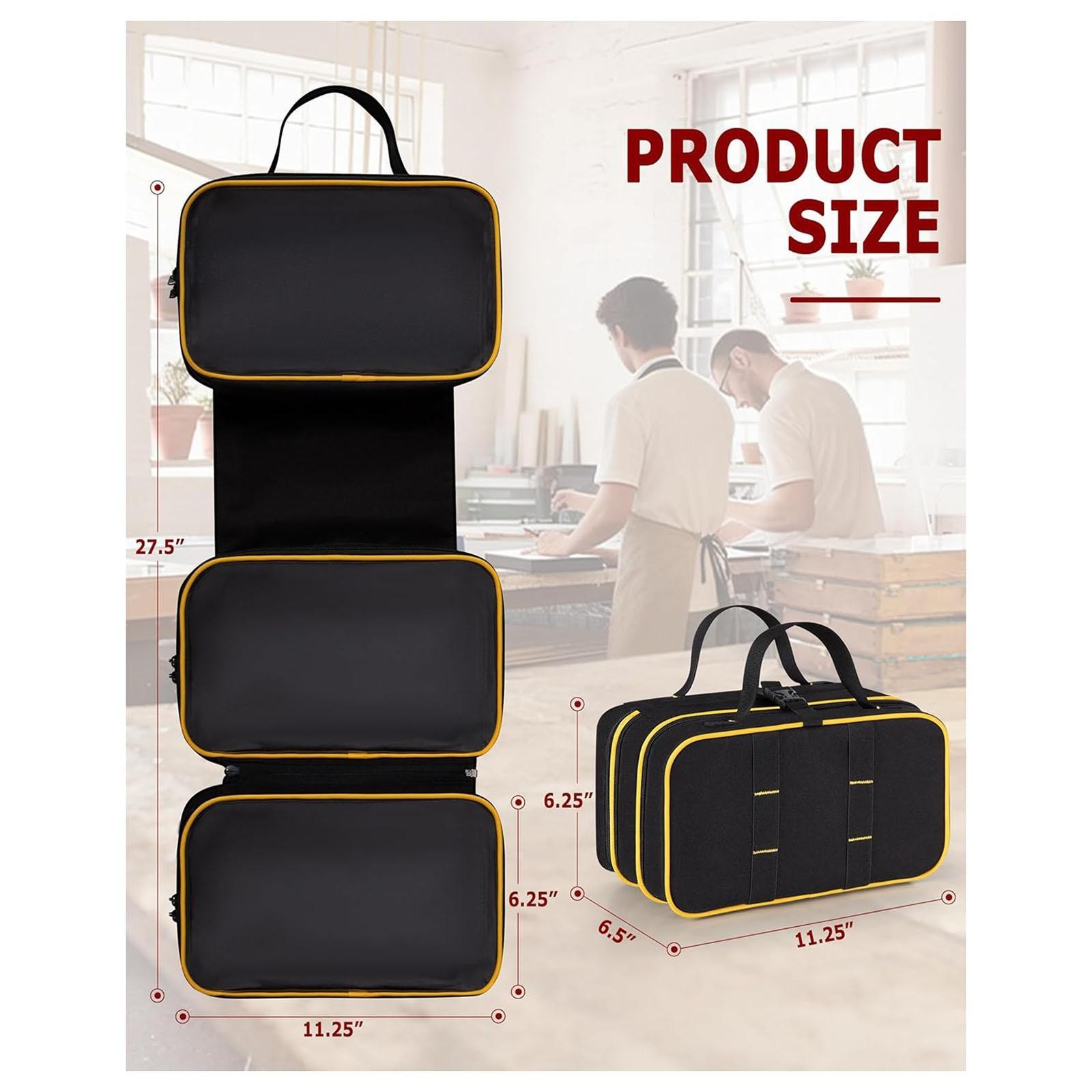 Roll up Tool Bag Folding Tool Pouch for Electrician Carpenters Mechanic