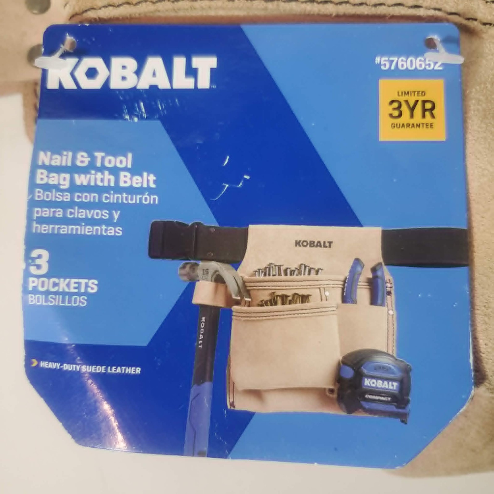 Kobalt Suede Nail and Tool Bag with Poly Web Belt