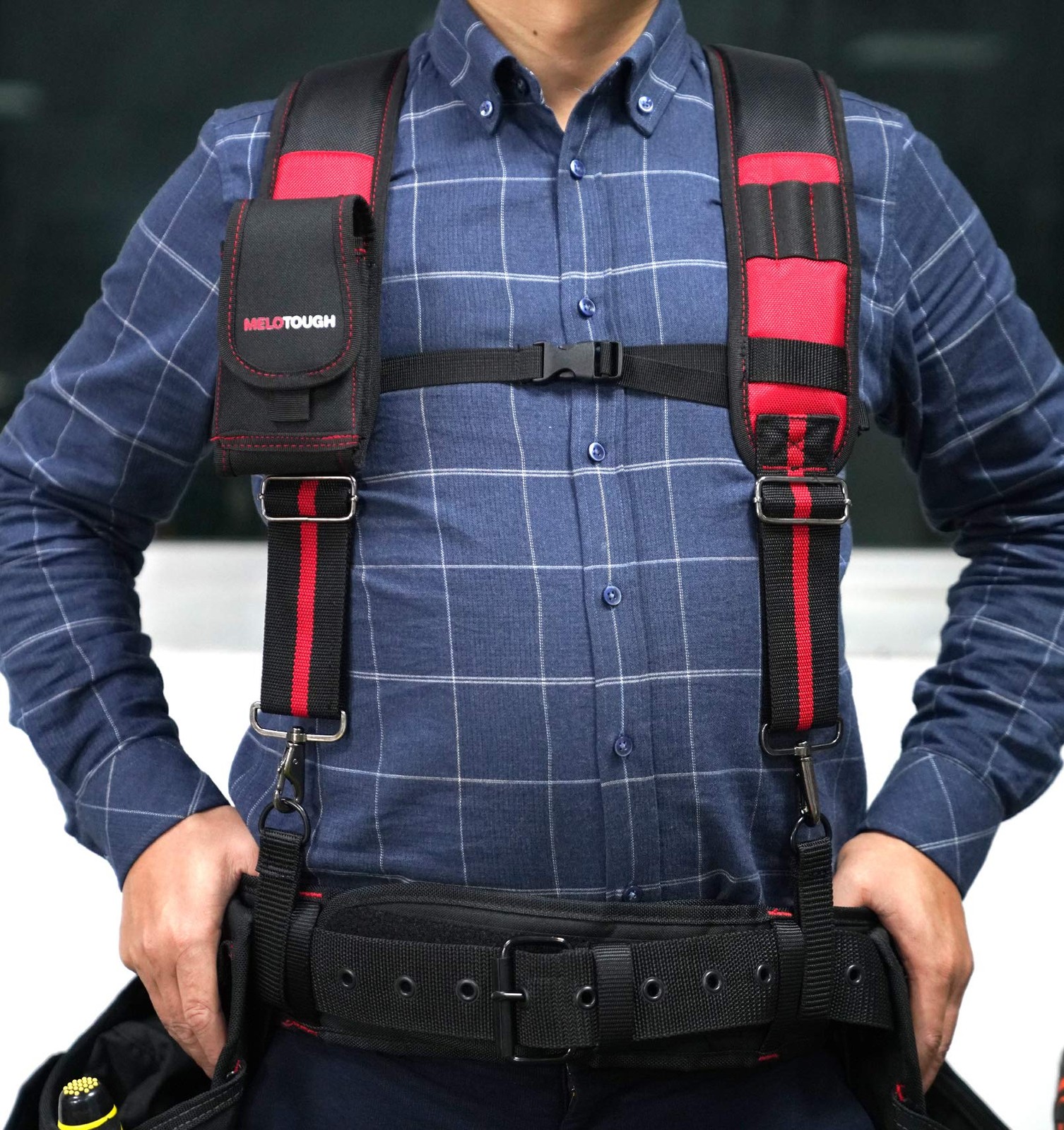MELOTOUGH Tool Belt Suspenders Construction Work Suspenders with detachable p…