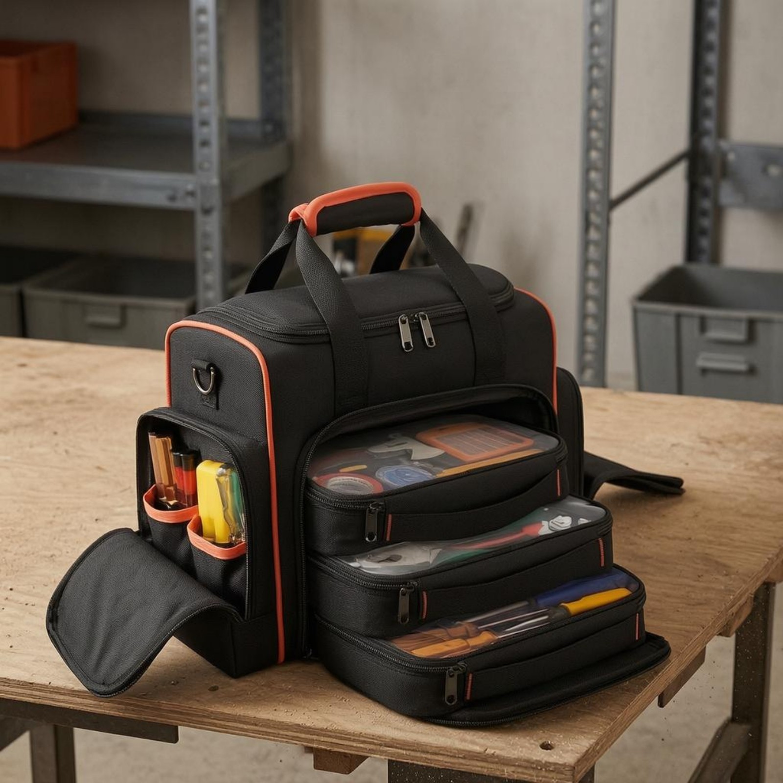 Electrician Tool Bag Multiple Pockets for Work Location, Electricians