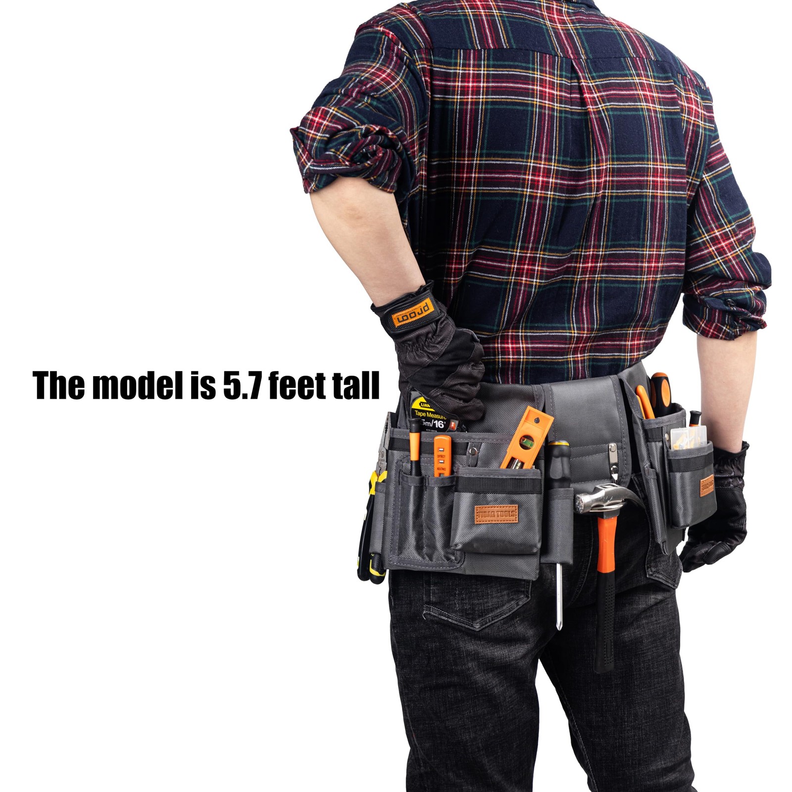 12 Pockets Heavy Duty Tool Belt for Men Carpenter Electrician Construction Pro