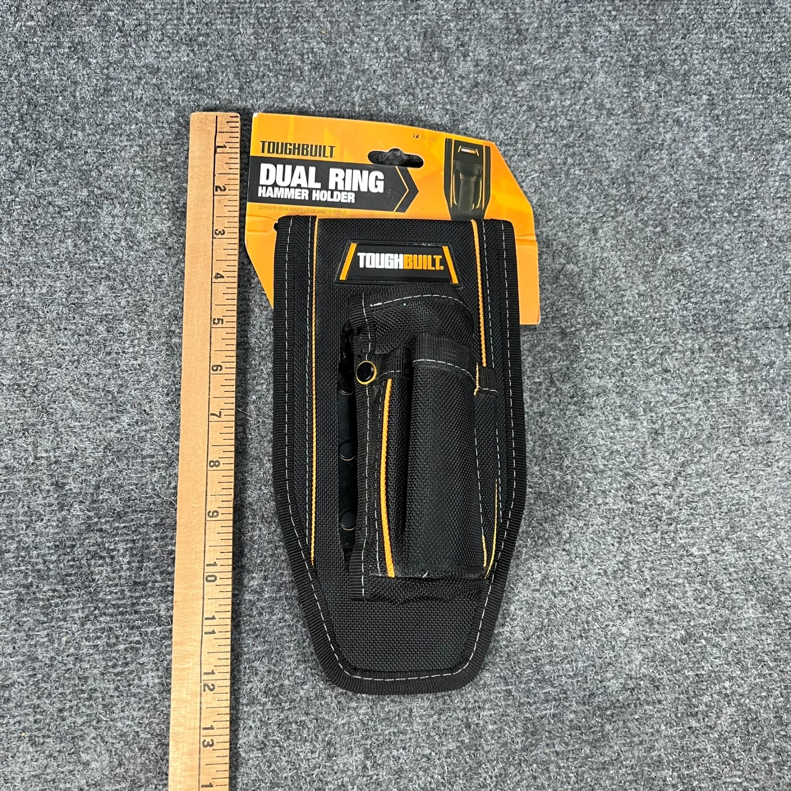 ToughBuilt Dual Ring Hammer Holder Black Yellow New in Package Construction