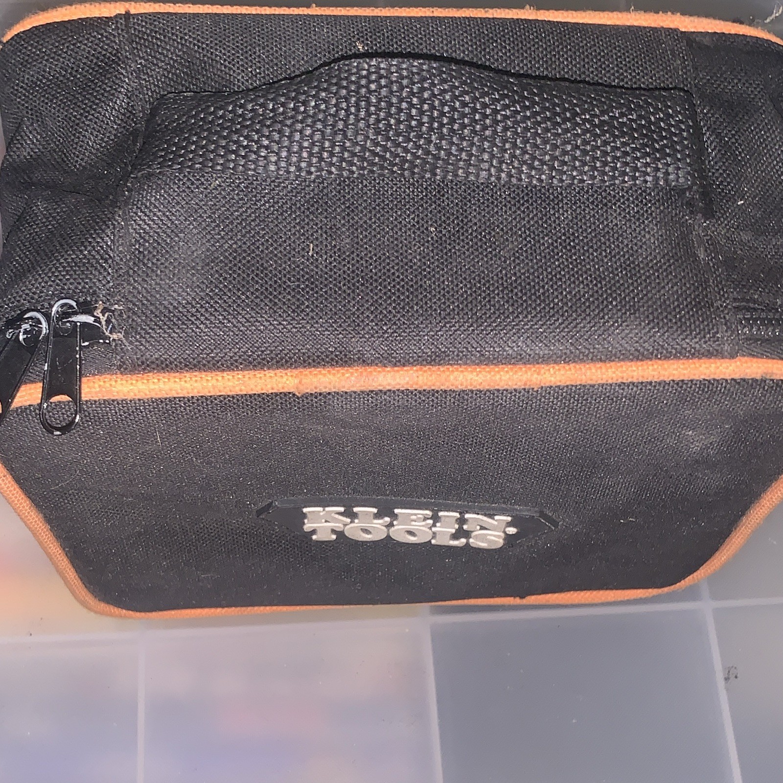 Klein Tools Tool Pouch Black/Orange Fabric Zipper Closure Soft Carry Case