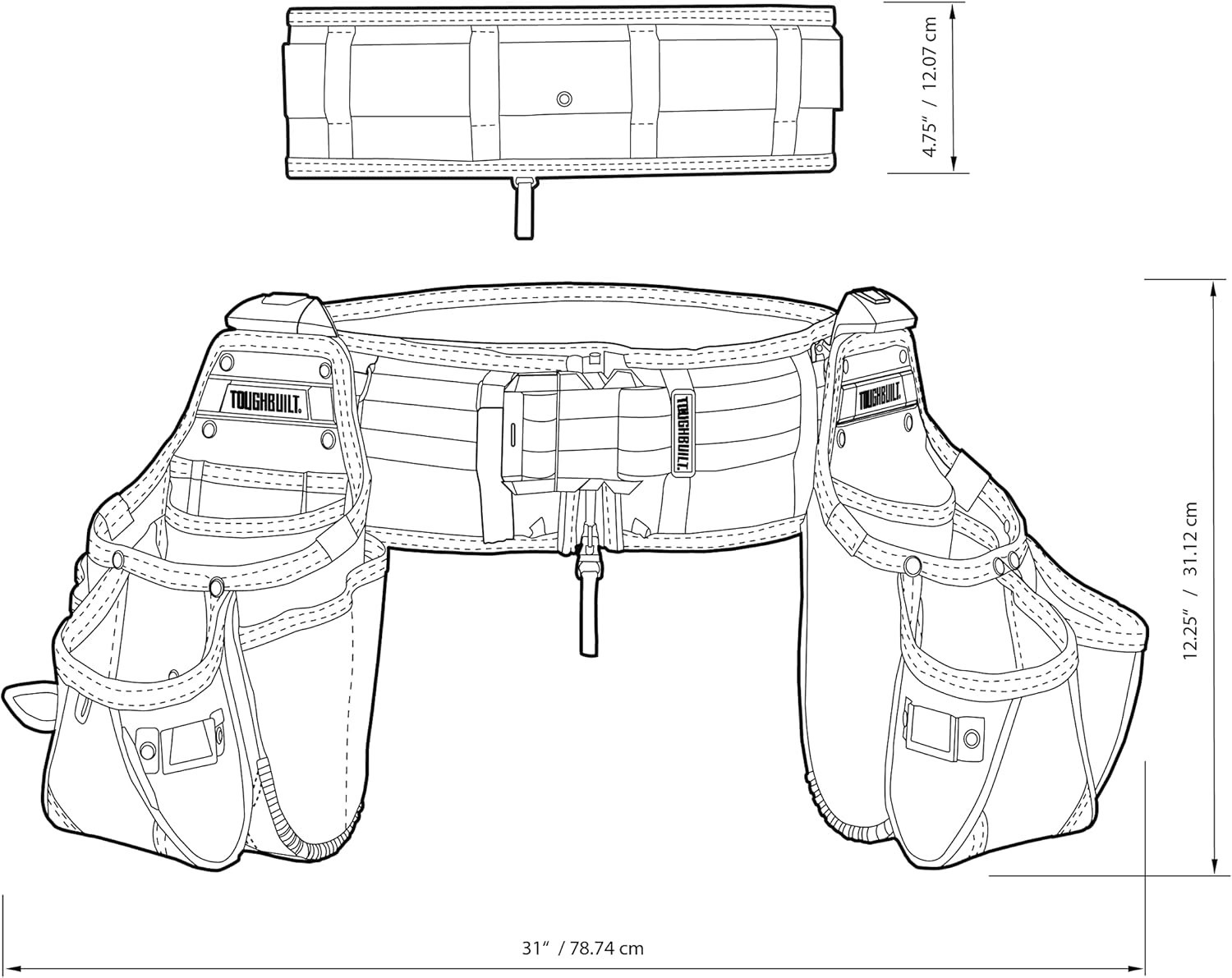ToughBuilt Cliptech Series – 3-Piece Tradesman Tool Belt Set