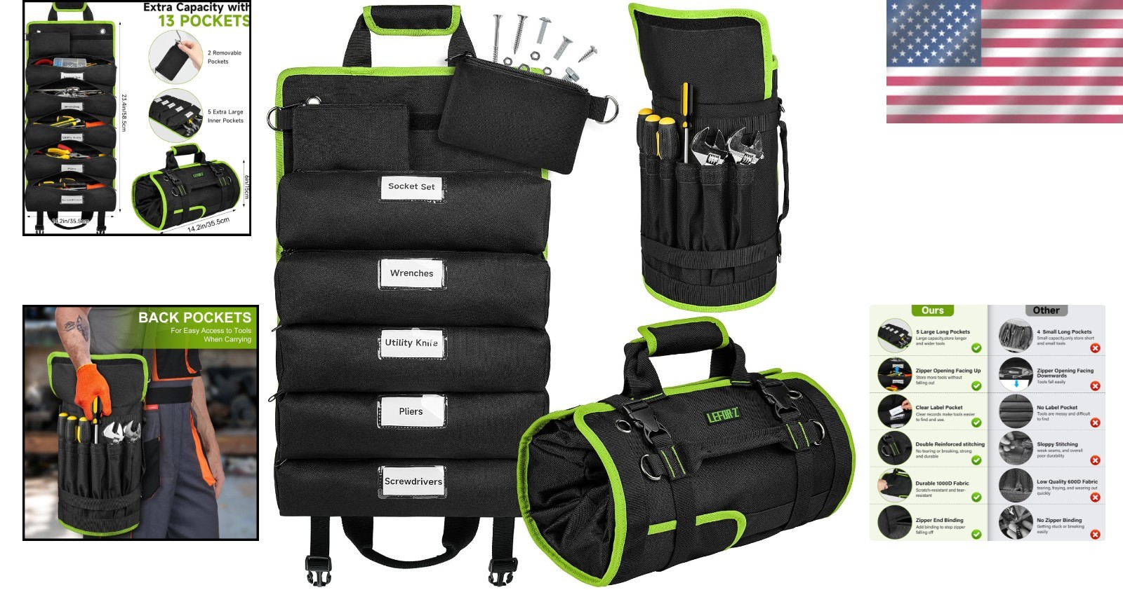 Versatile Tool Carrier Bag for Mechanics, Electricians