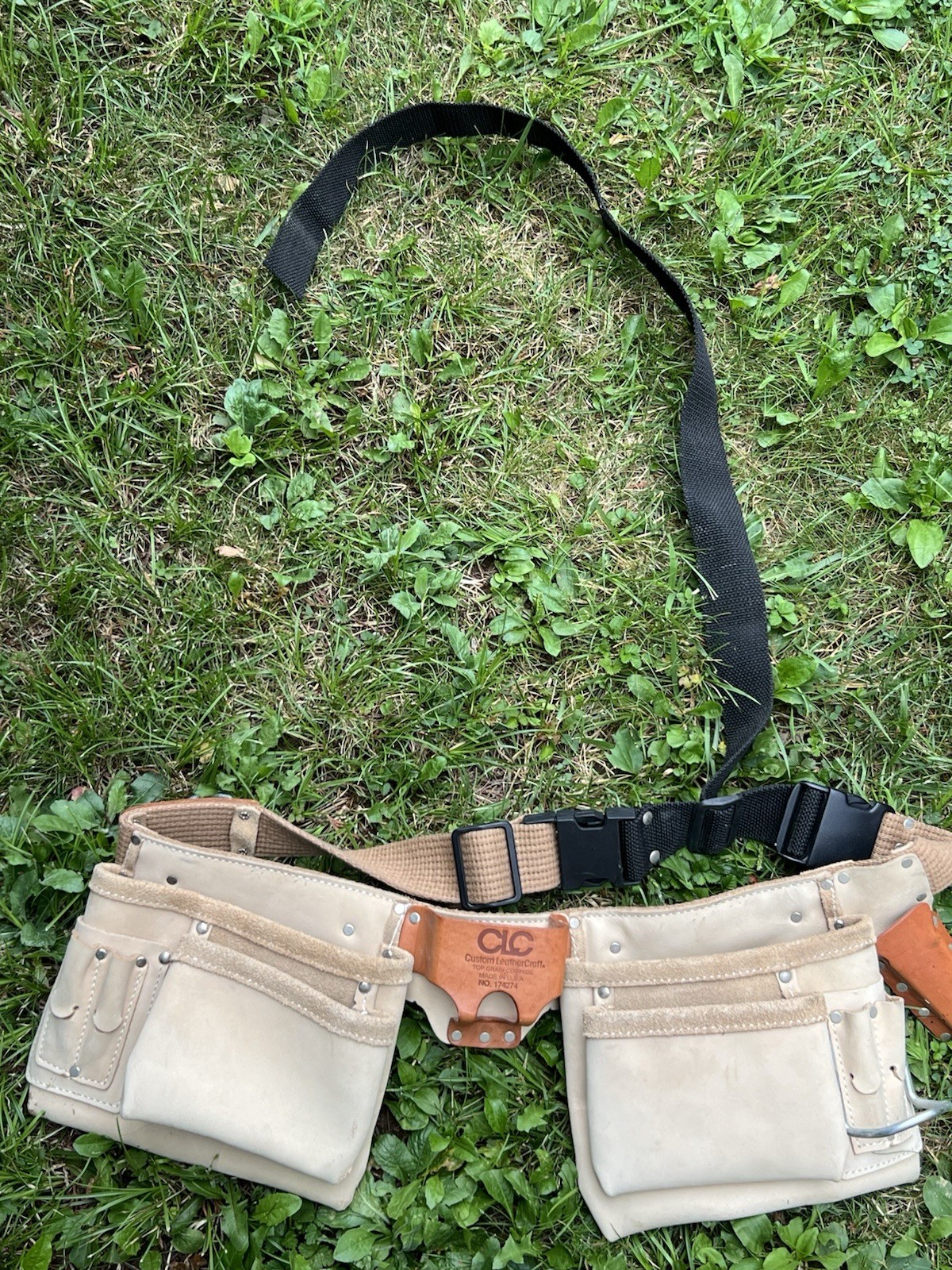 CUSTOM LEATHER CRAFT CARPENTERS’S WORK APRON TOOL BELT 12 POCKET #174274 29-46″