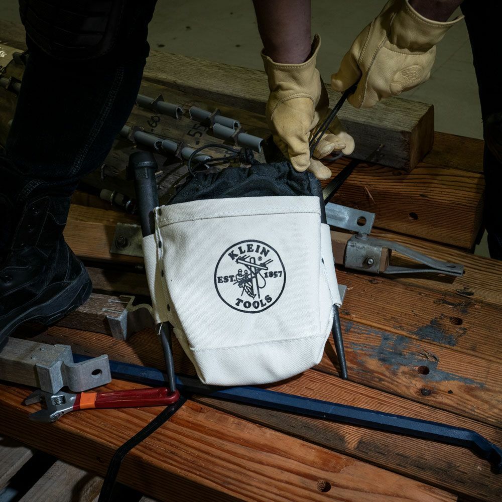 Klein Tools 5416TC Bolt Bag, Top Closing Tool Pouch w/ Tunnel Connect