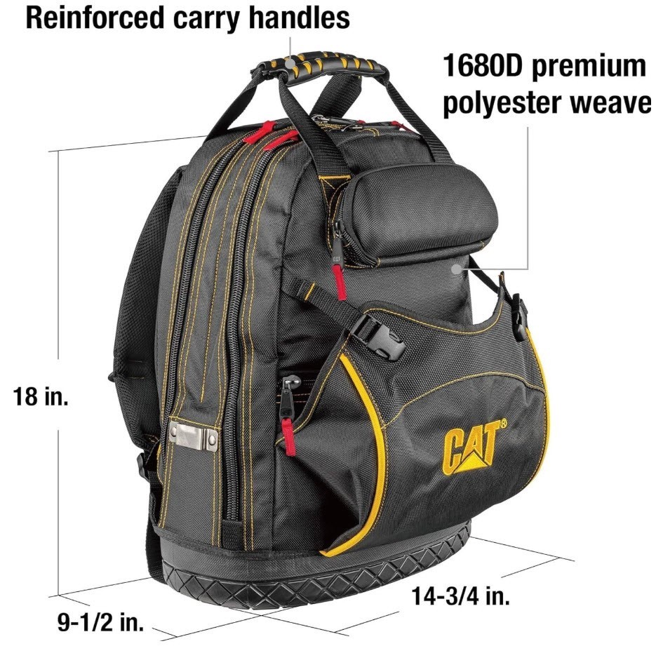 Caterpillar CAT 18″ Heavy Duty LAPTOP / PRO TOOL Backpack – 29 Pockets 🌟NEW🌟