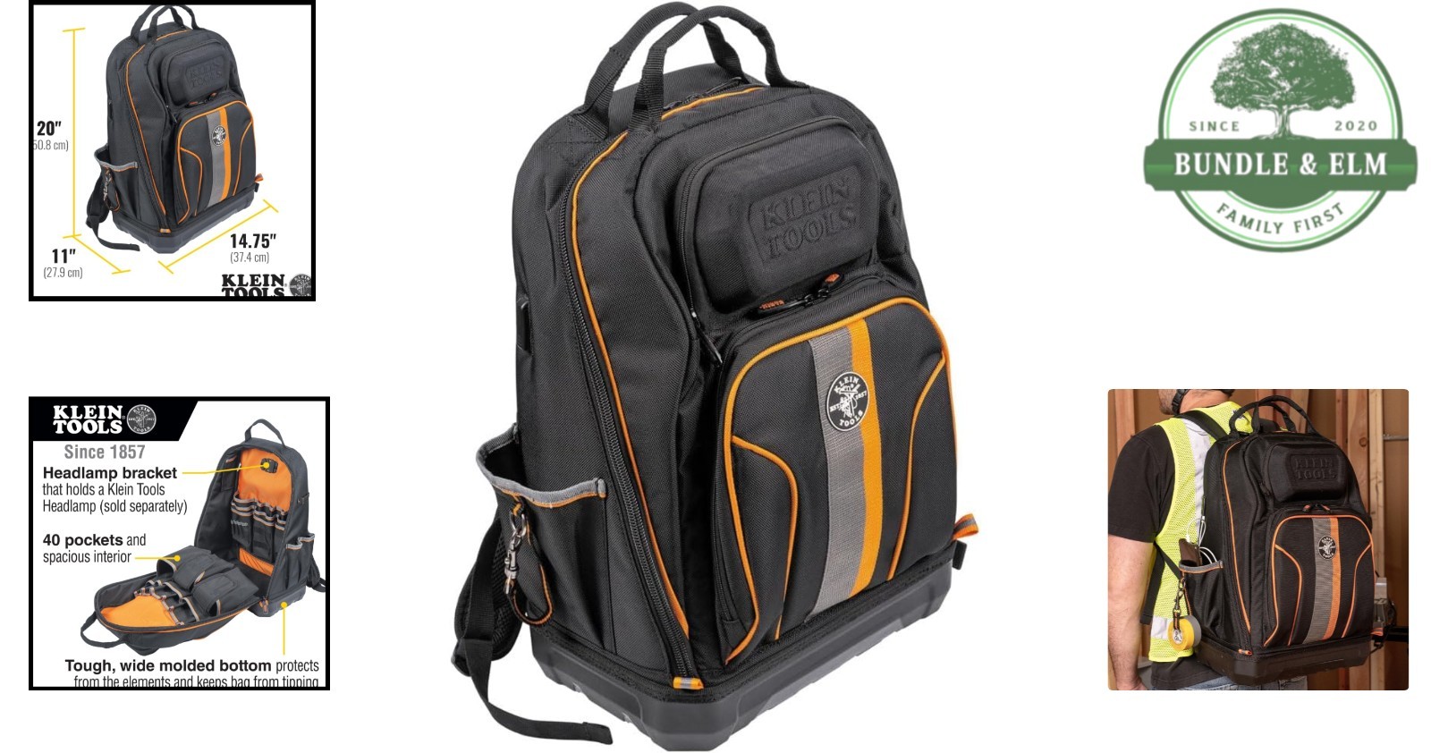 Tradesman Pro XL Tool Backpack with Hands-Free Illumination – 40 Pockets