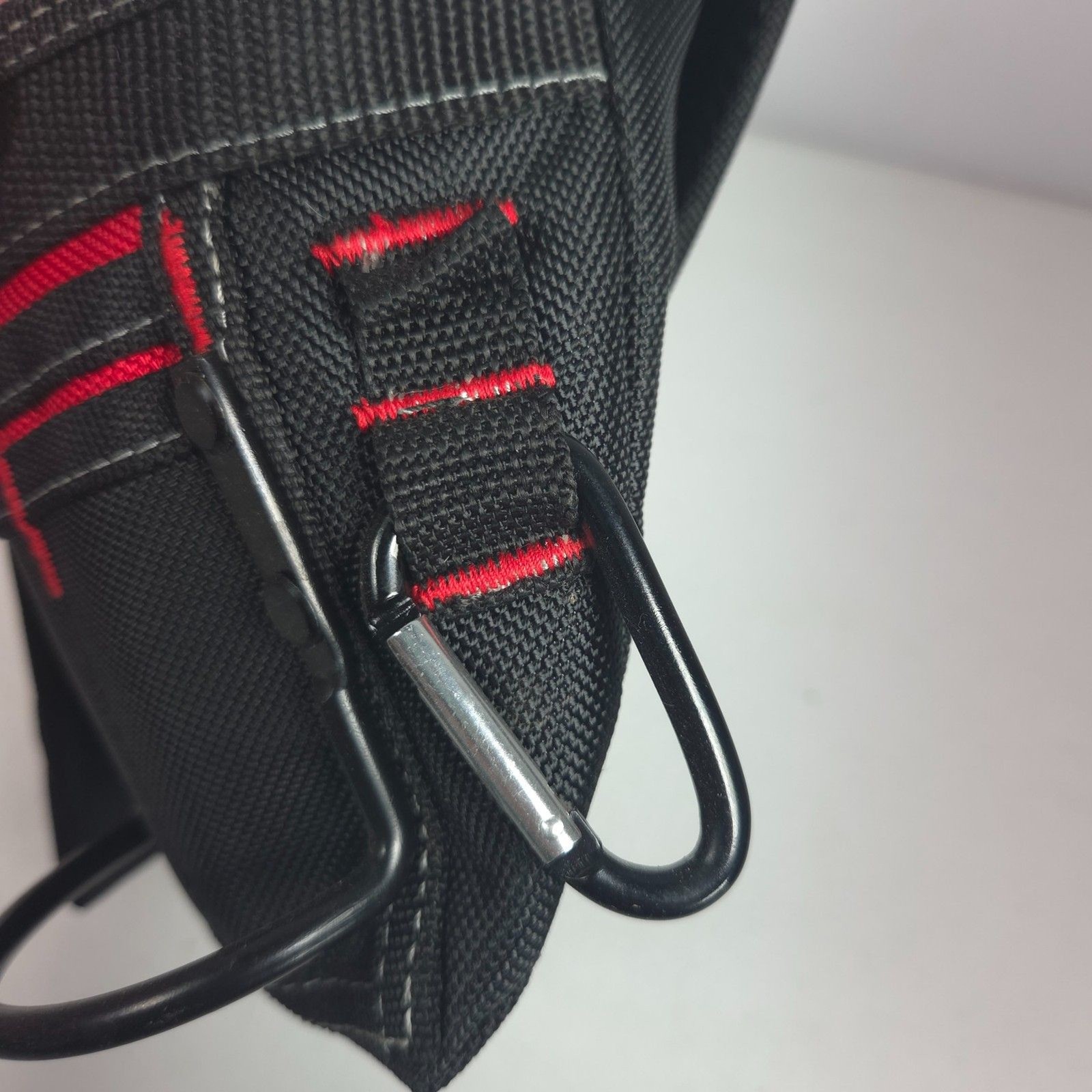 Bauer 12 Pocket Framer Tool Pouch #58522 Carpenter Belt Holster Black Red