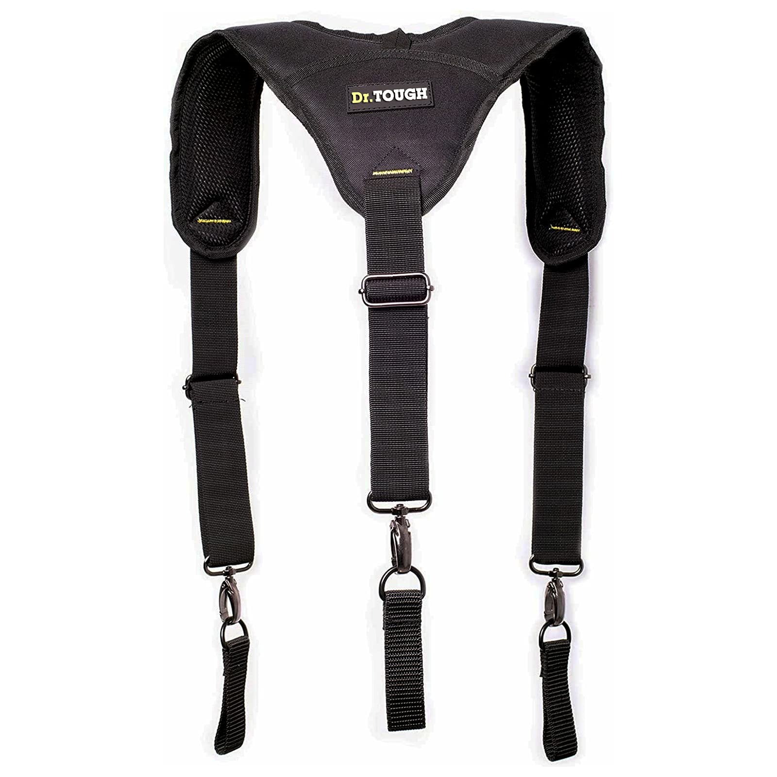 Dr.TOUGH Tool Belt Suspenders 17.5 x 0.25 x 21 inches, Black and Yellow