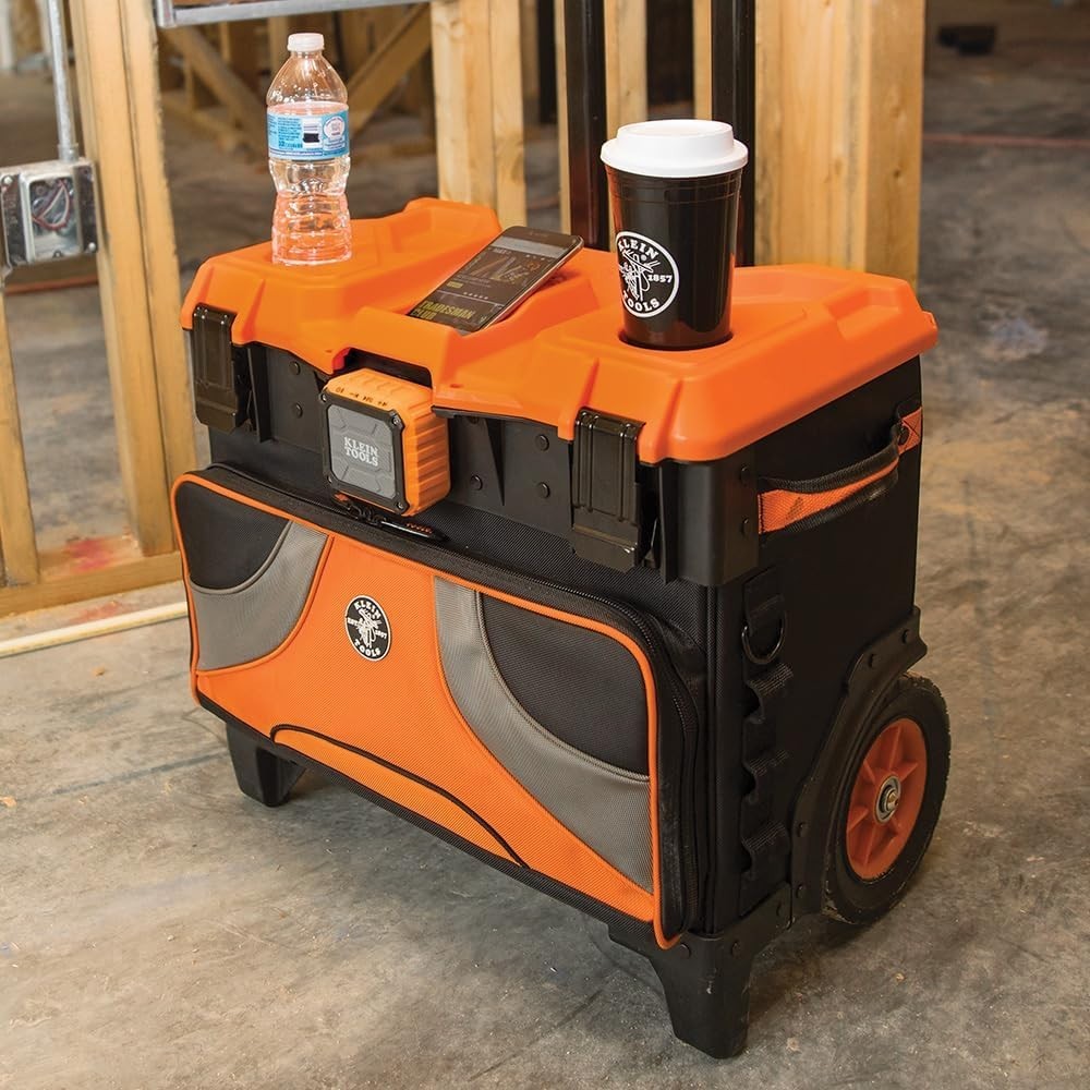 Durable Rolling Tool Bag with 250 Pounds Load Capacity and High Clearance Wheels
