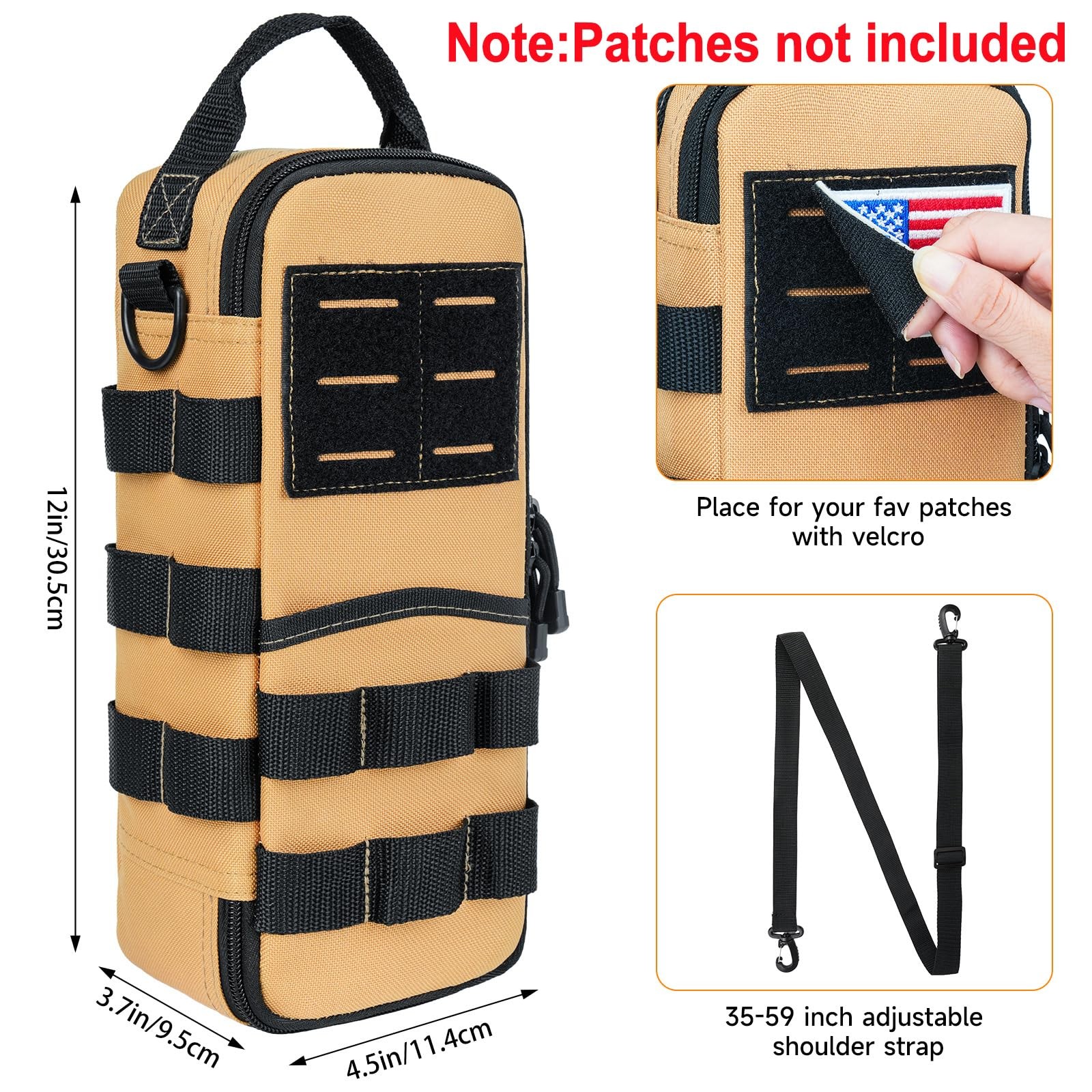 Heavy Duty Small Tool Bags for Men with 12.2 x 5 x 4 inches, Brown